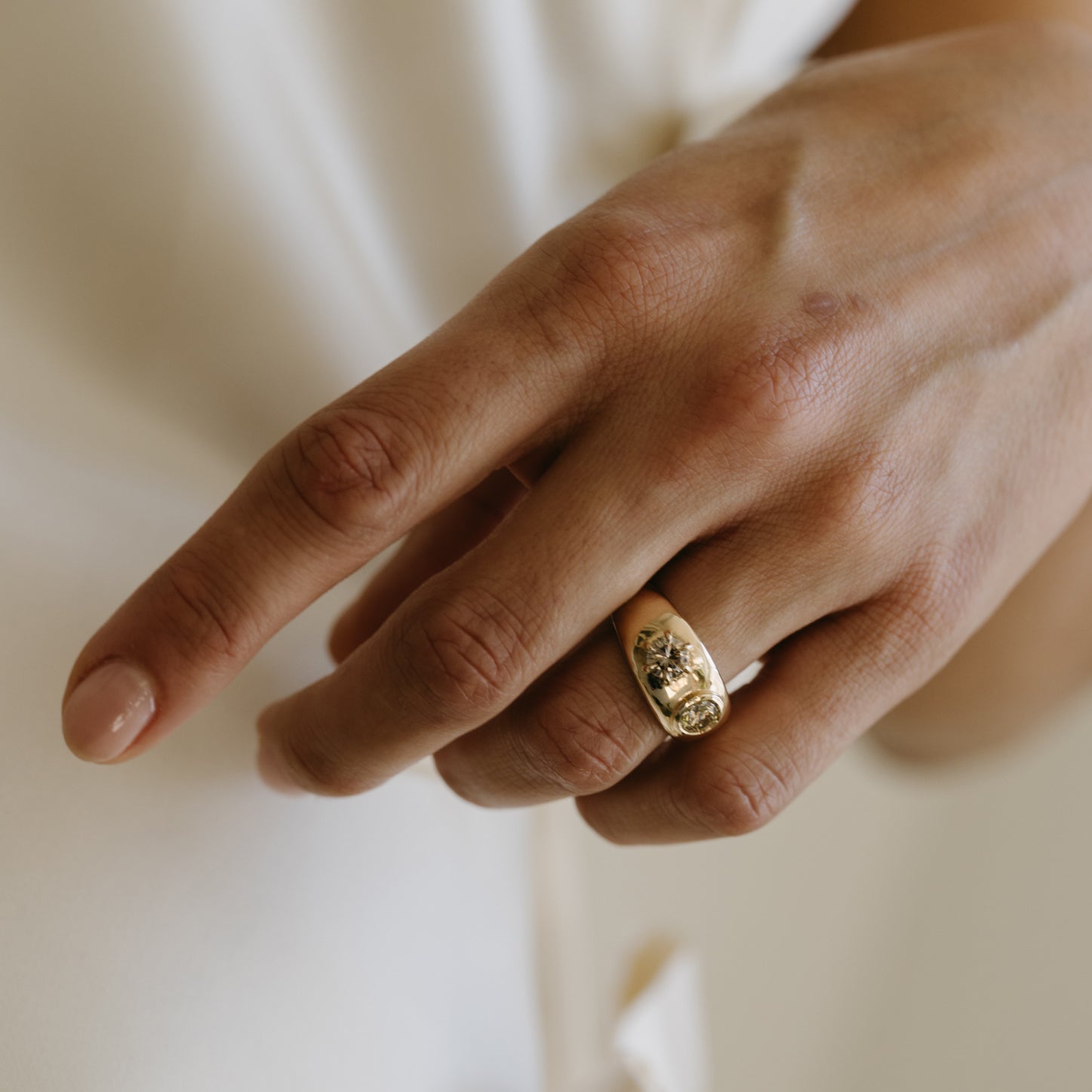 1.09tcw Champagne Diamond Barrett Ring