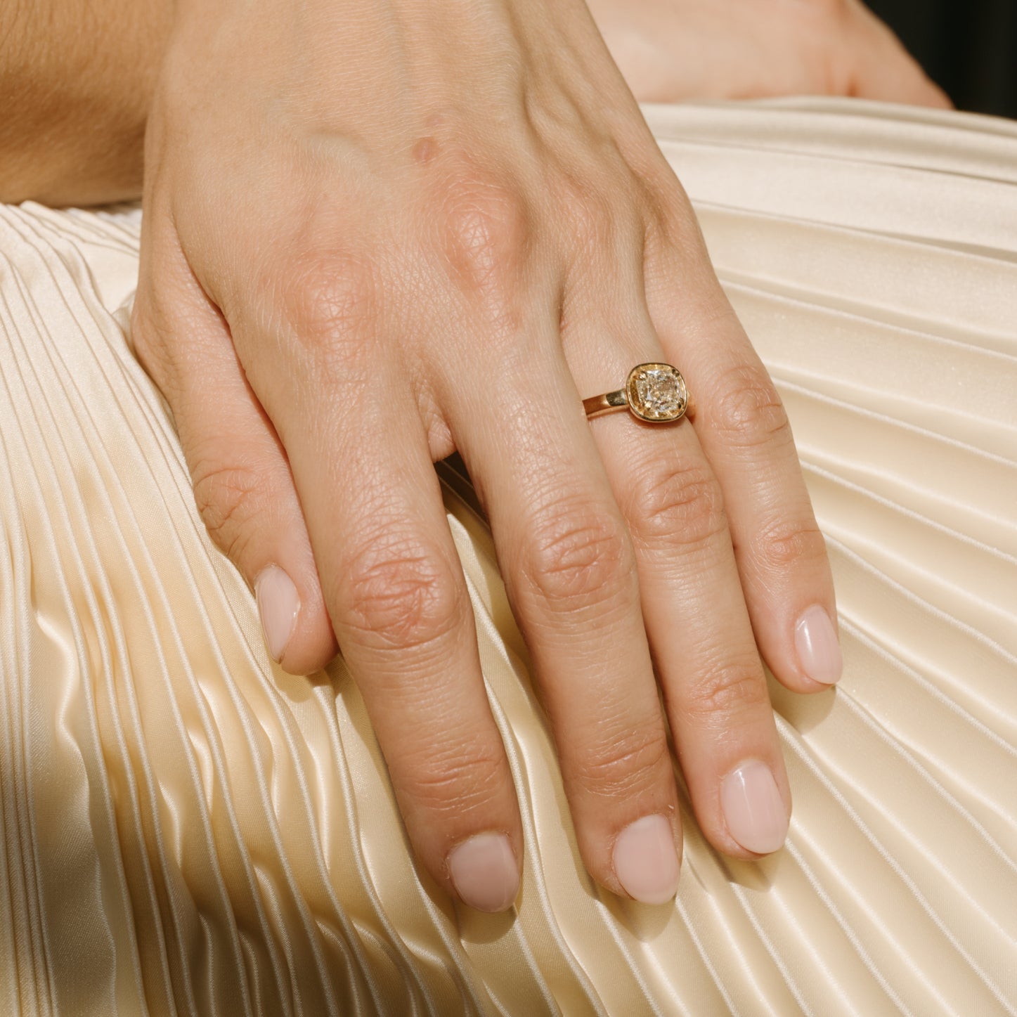 1.51ct Cushion Diamond Basket Ring