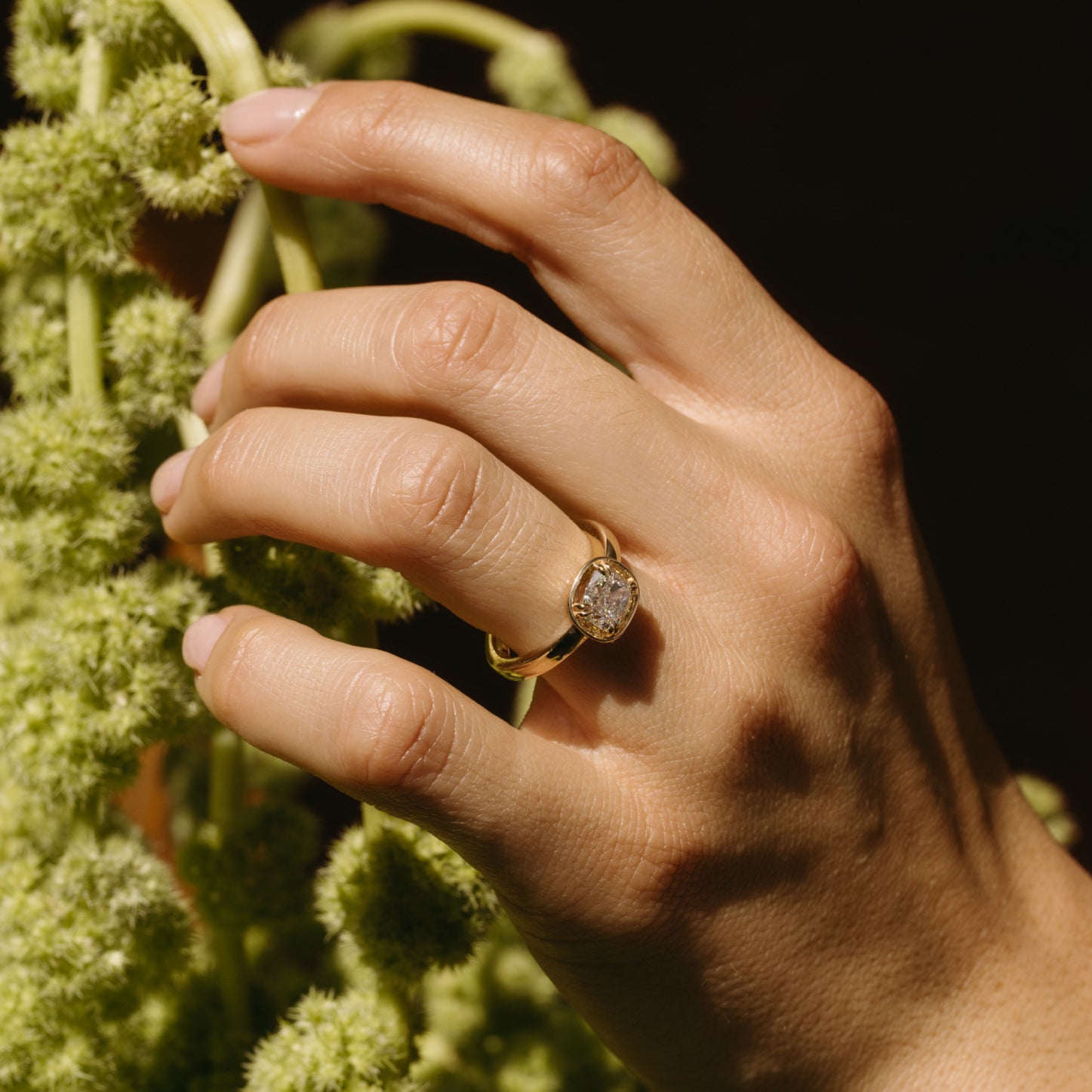 1.51ct Cushion Diamond Basket Ring