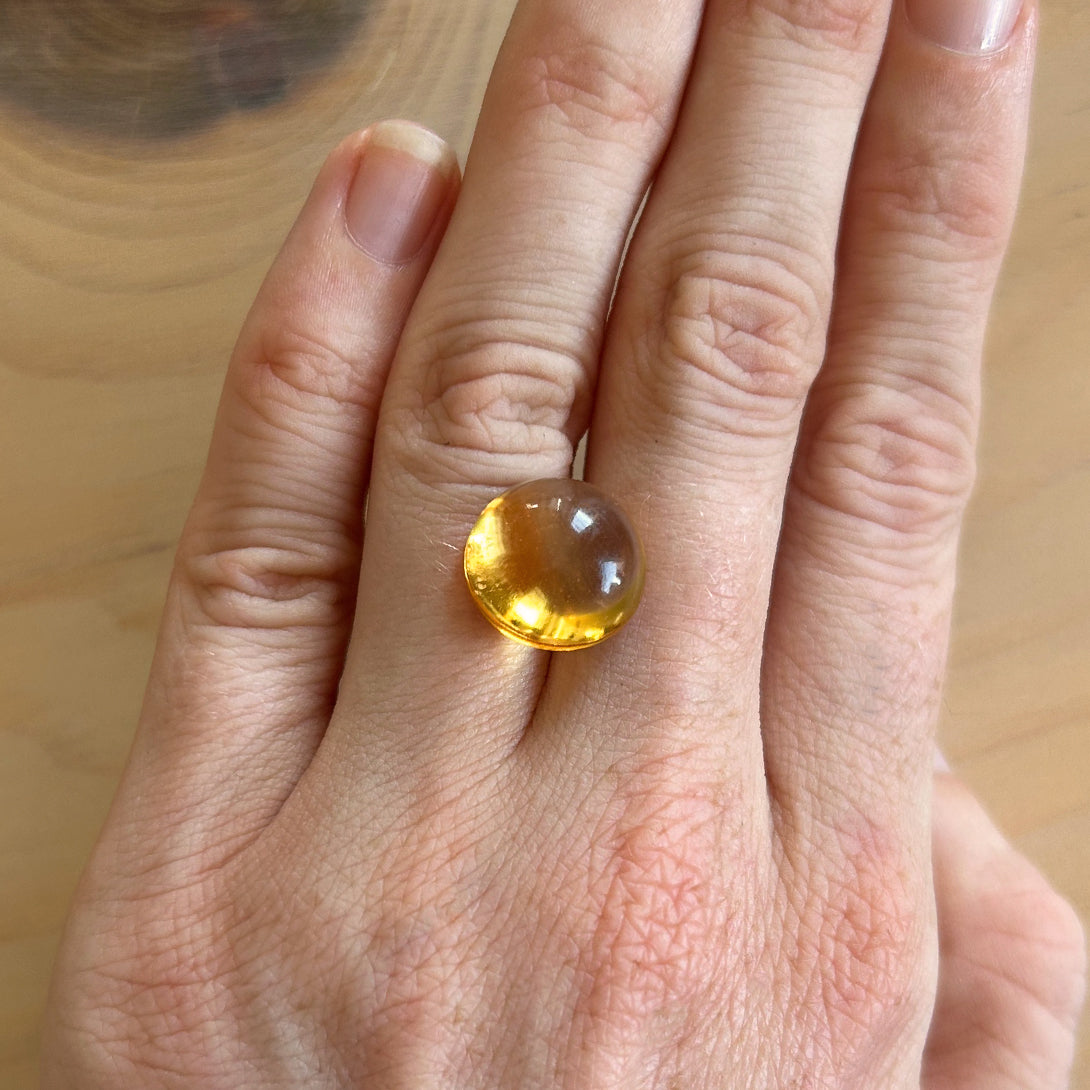BESPOKE 10.53CT ROUND CABOCHON CITRINE