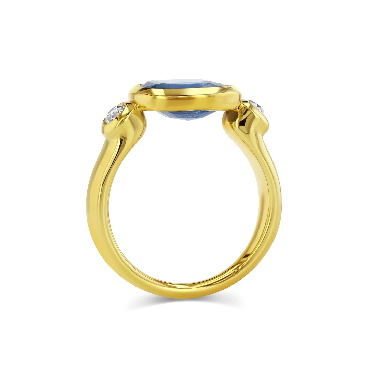 4.48ct Burma Sapphire & Diamond Floating Bezel Ring