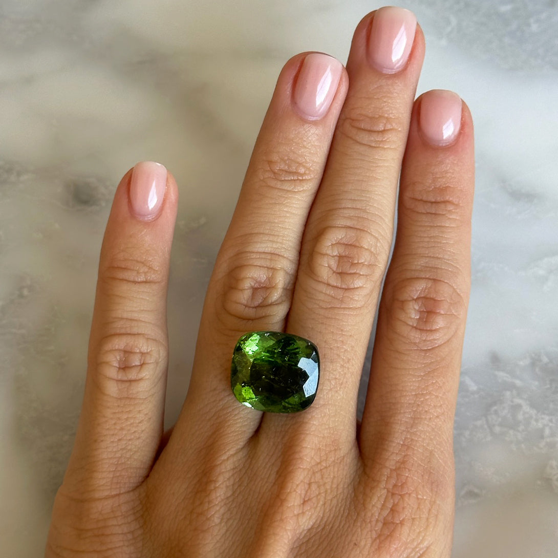BESPOKE 16.85CT DARK GREEN TOURMALINE