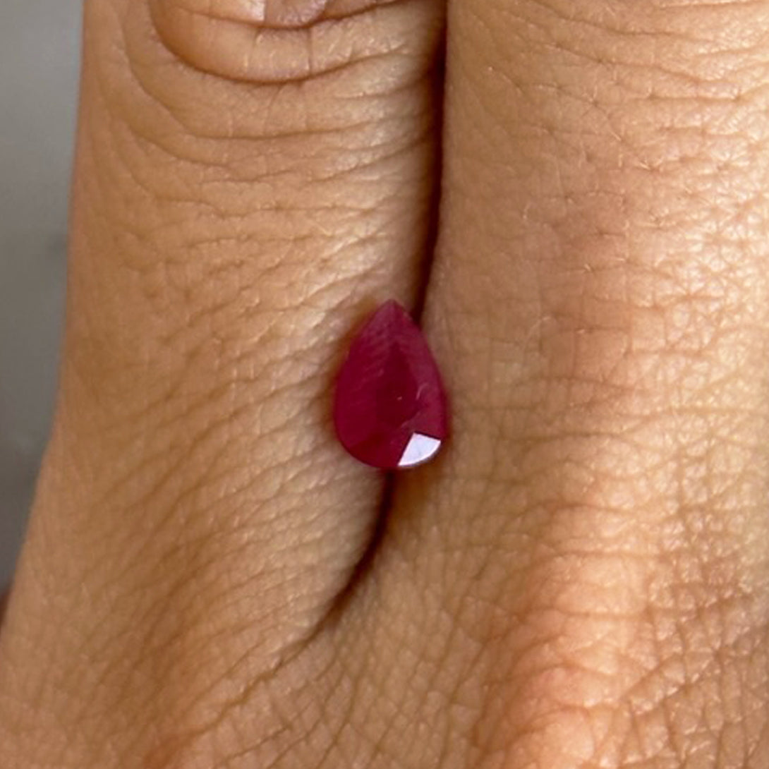 BESPOKE 2.20CT PEAR SHAPED RUBY RING