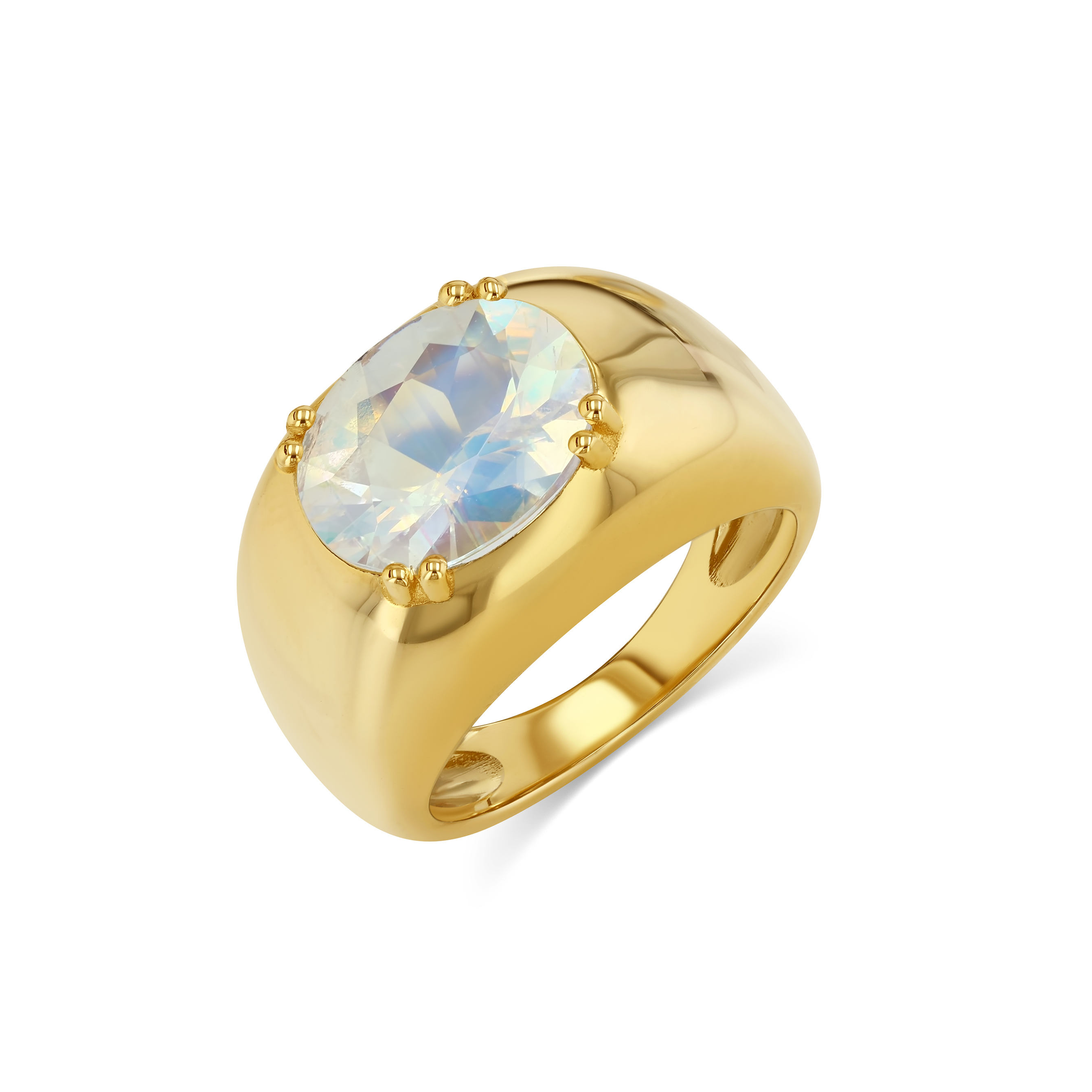 2.36ct Moonstone Double-Prong Cloud Ring