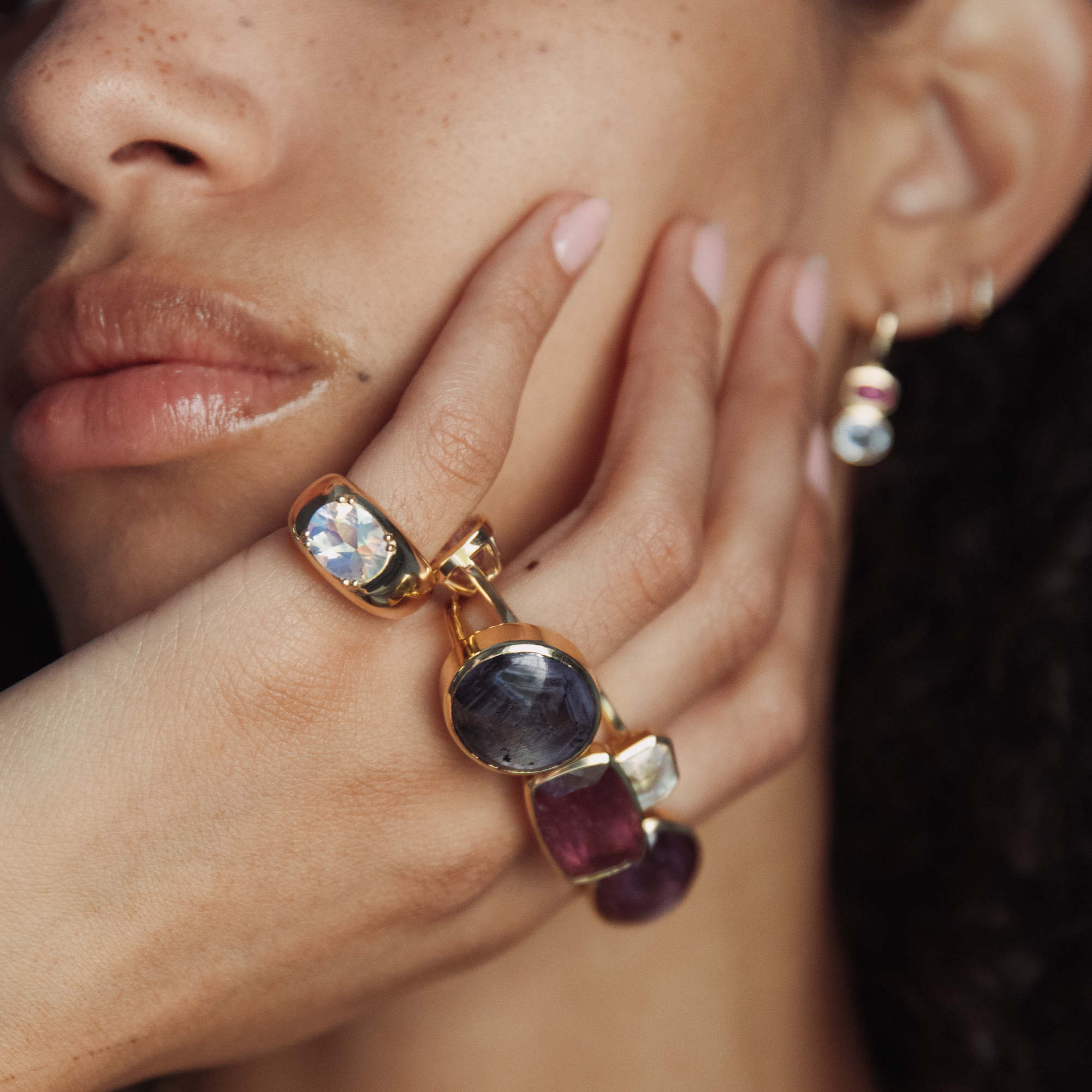 2.36ct Moonstone Double-Prong Cloud Ring