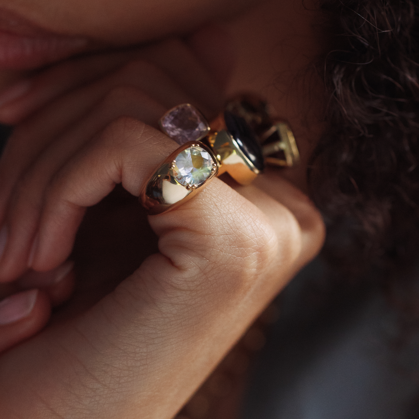 2.36ct Moonstone Double-Prong Cloud Ring