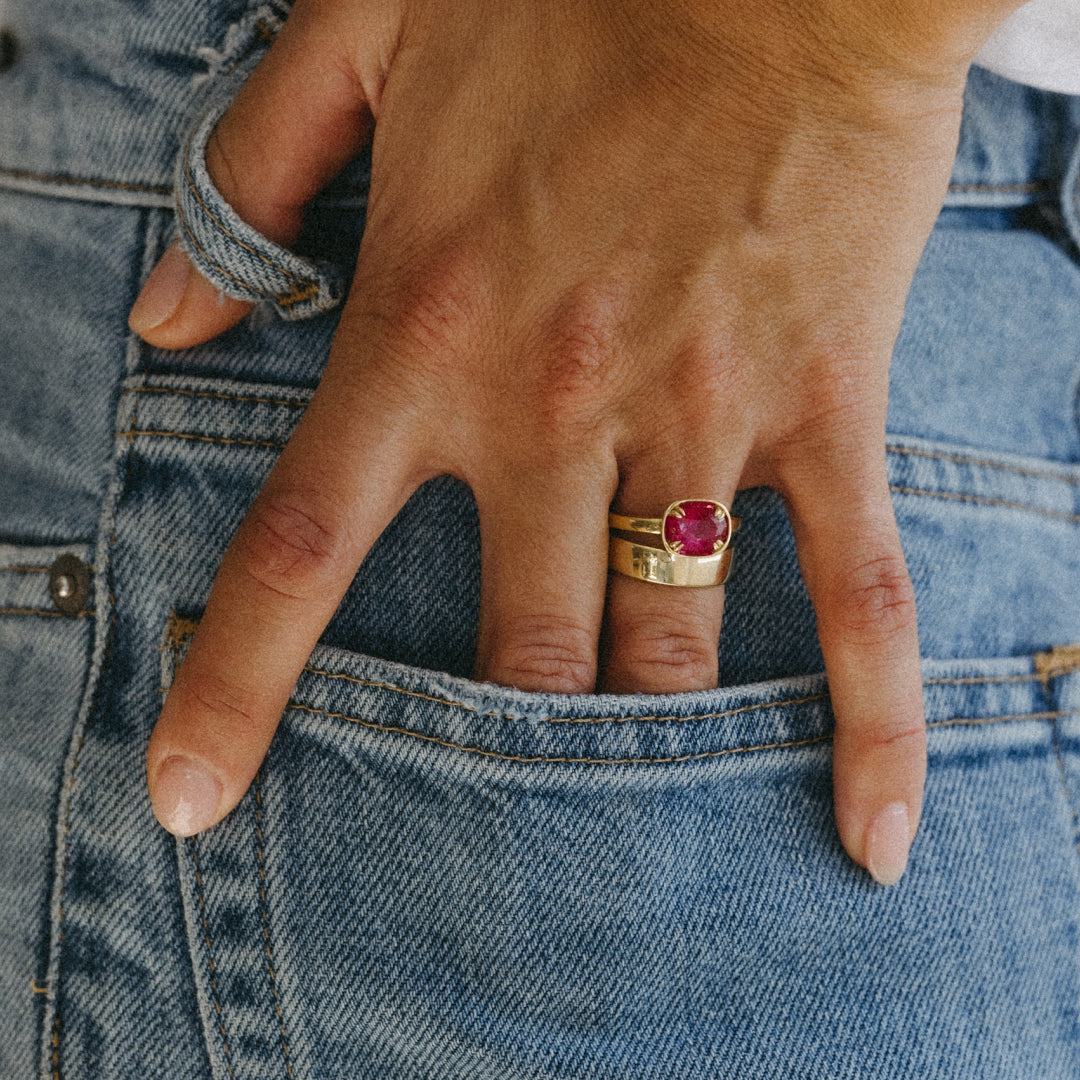 2.64CT RUBY BASKET RING
