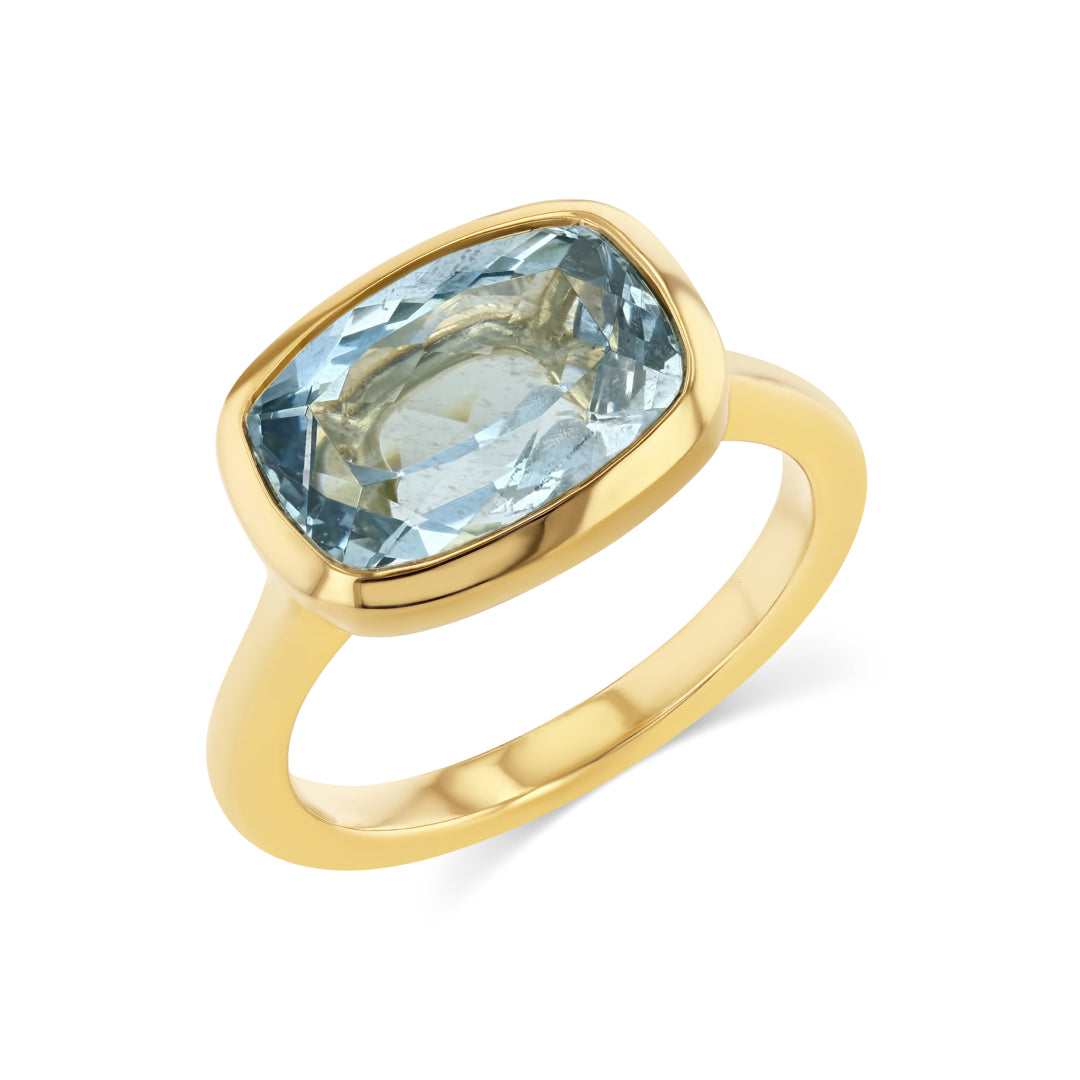 2.84ct Aquamarine Bezel Ring