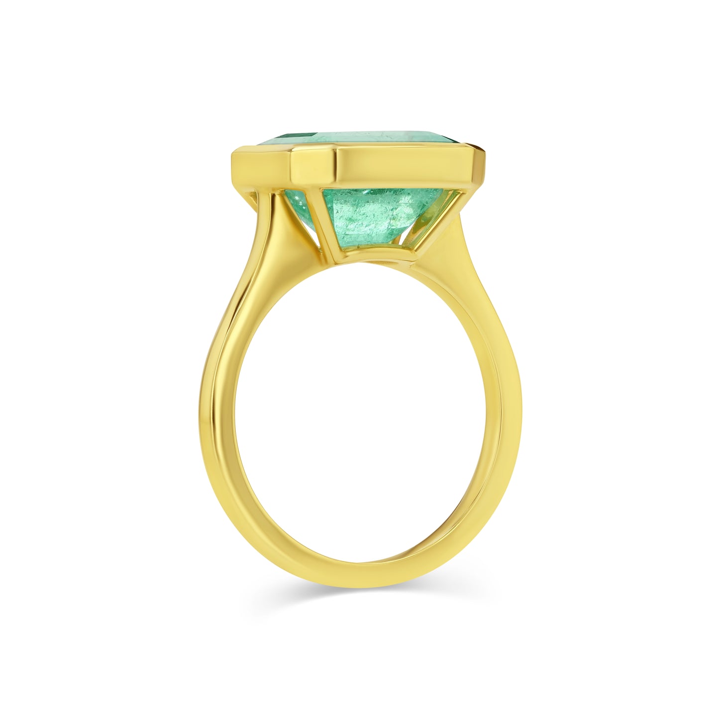 5.36ct Colombian Emerald Bezel Ring