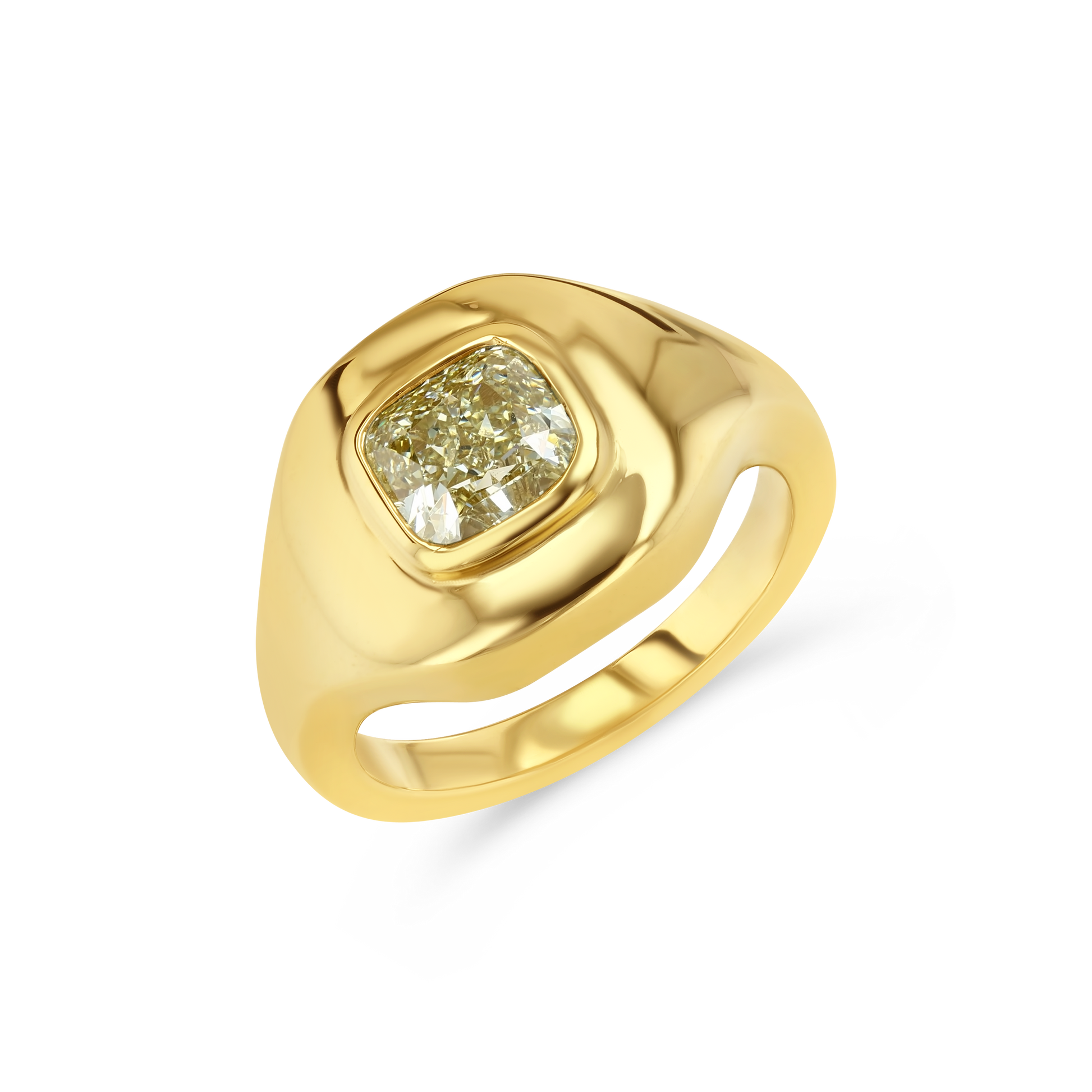 1.04CT YELLOW DIAMOND RIPPLE RING