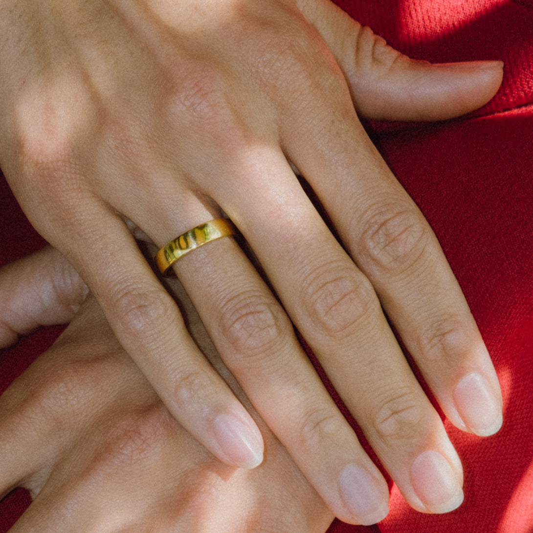 CLASSIC WIDE GOLD BAND, 4.5mm