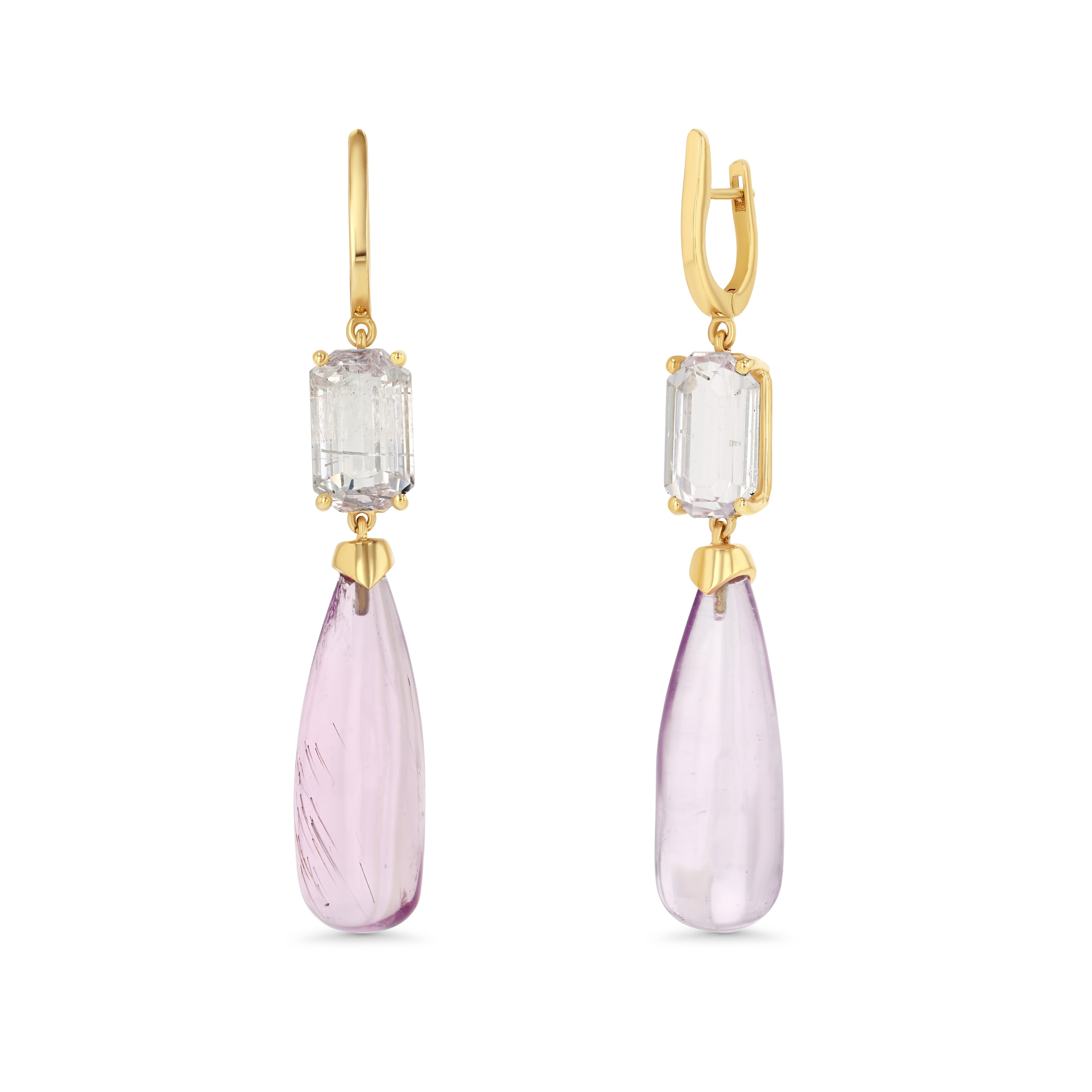 KUNZITE DOUBLE DROP EARRINGS