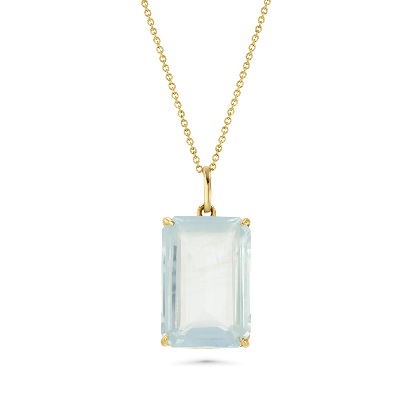 LARGE AQUAMARINE PRONG SET CHARM