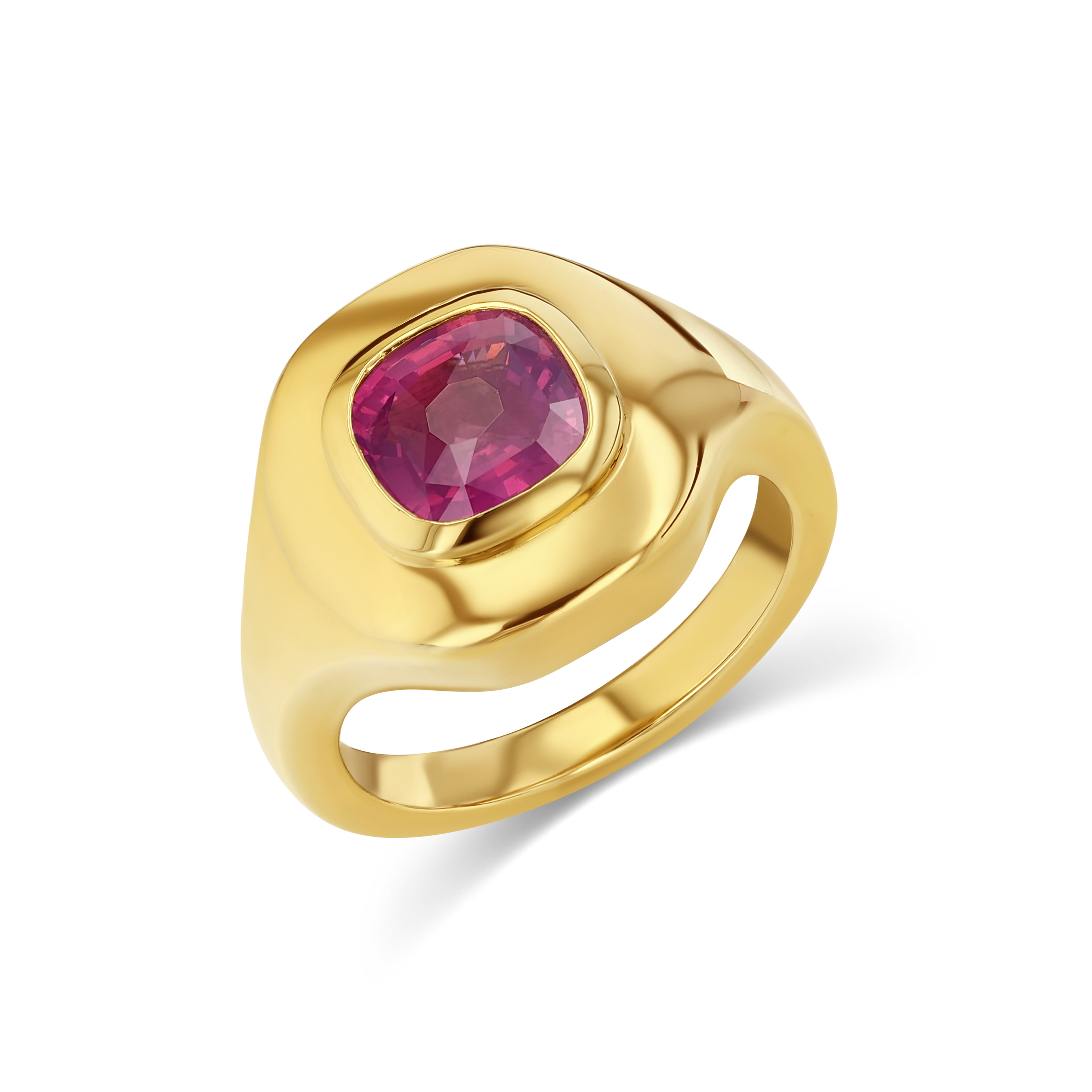 1.48CT PINK SAPPHIRE RIPPLE RING