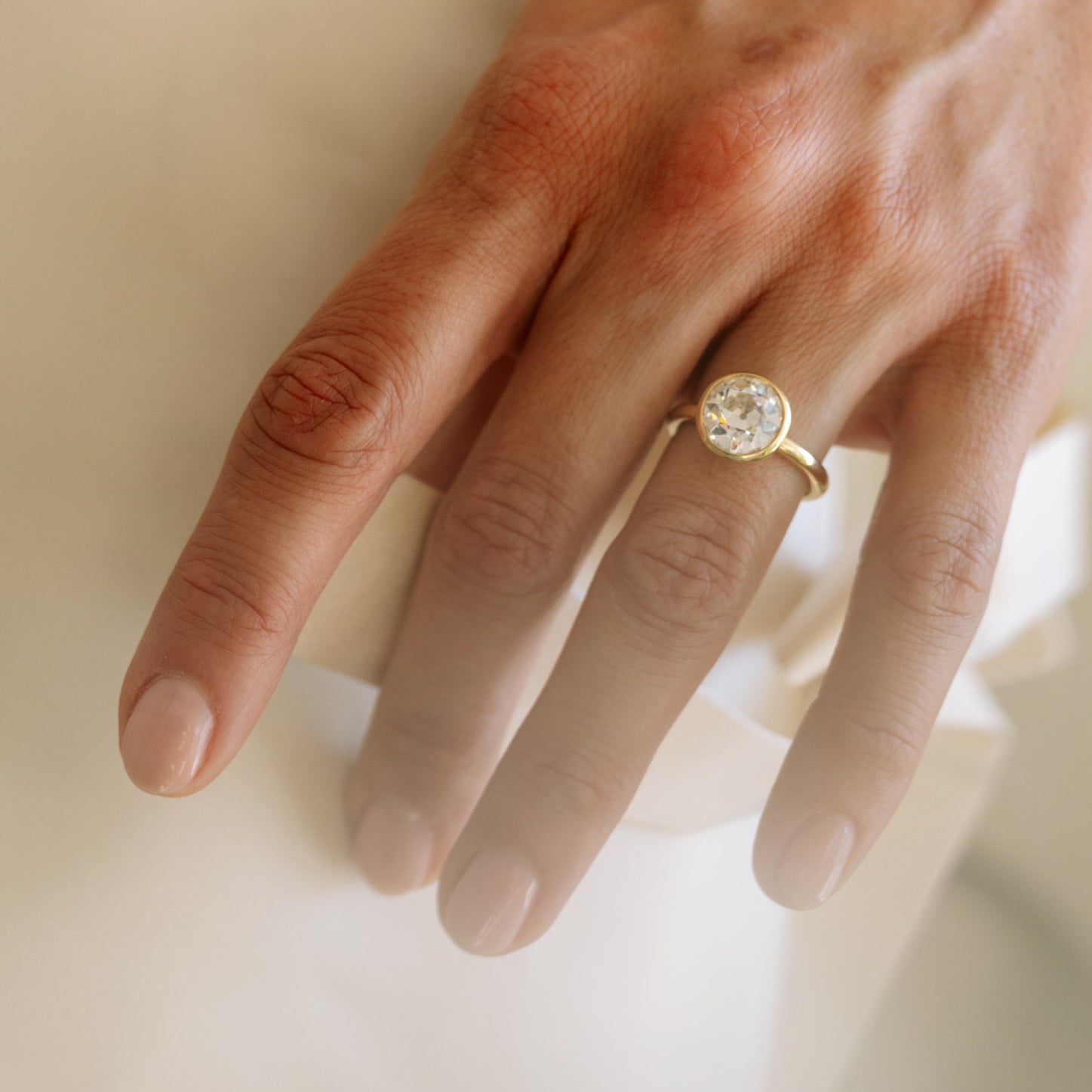 3.02ct Old Euro Lab Diamond Prima Ring