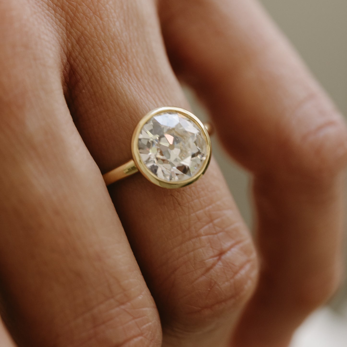 3.02ct Old Euro Lab Diamond Prima Ring