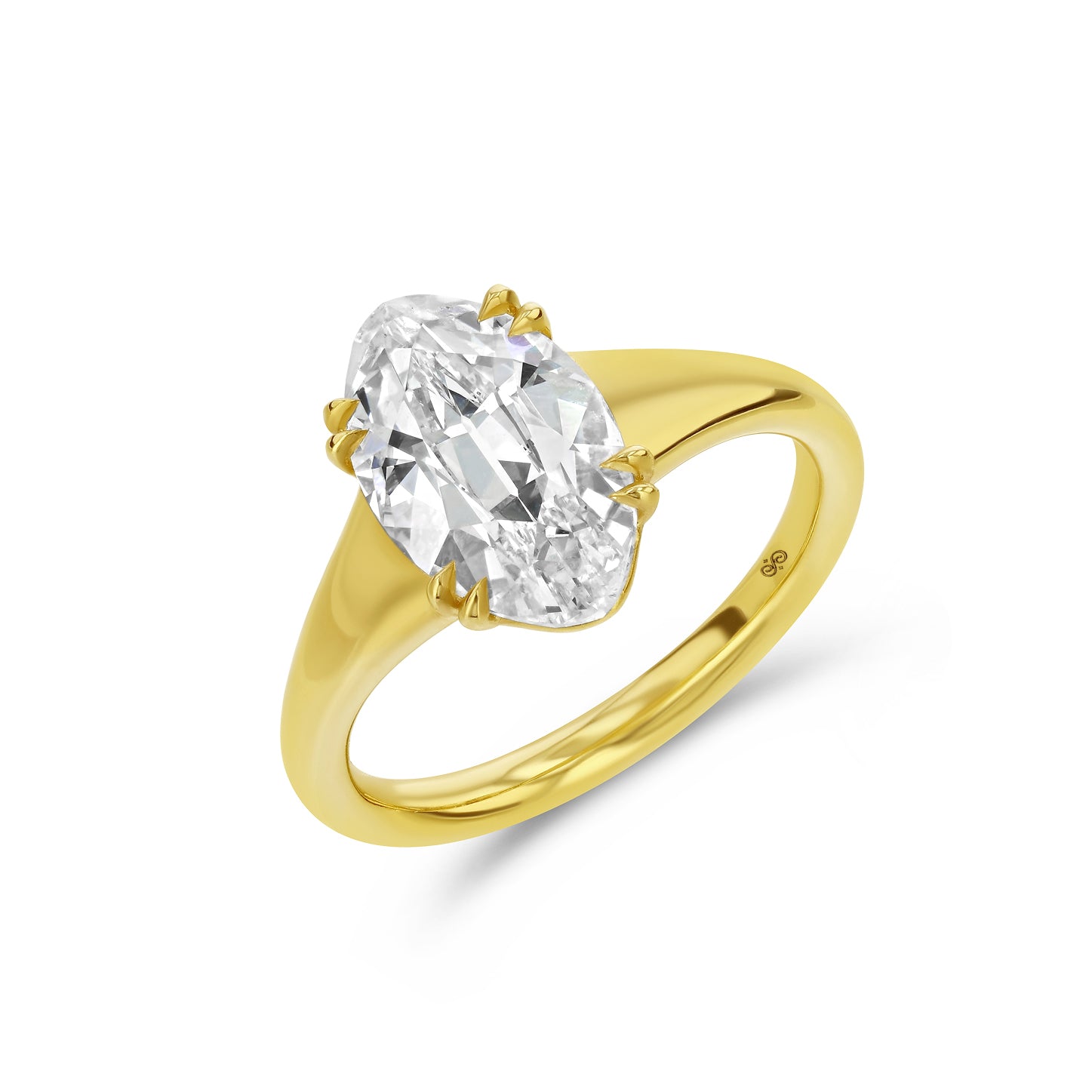 3.03ct Moval Lab Diamond Dove Ring