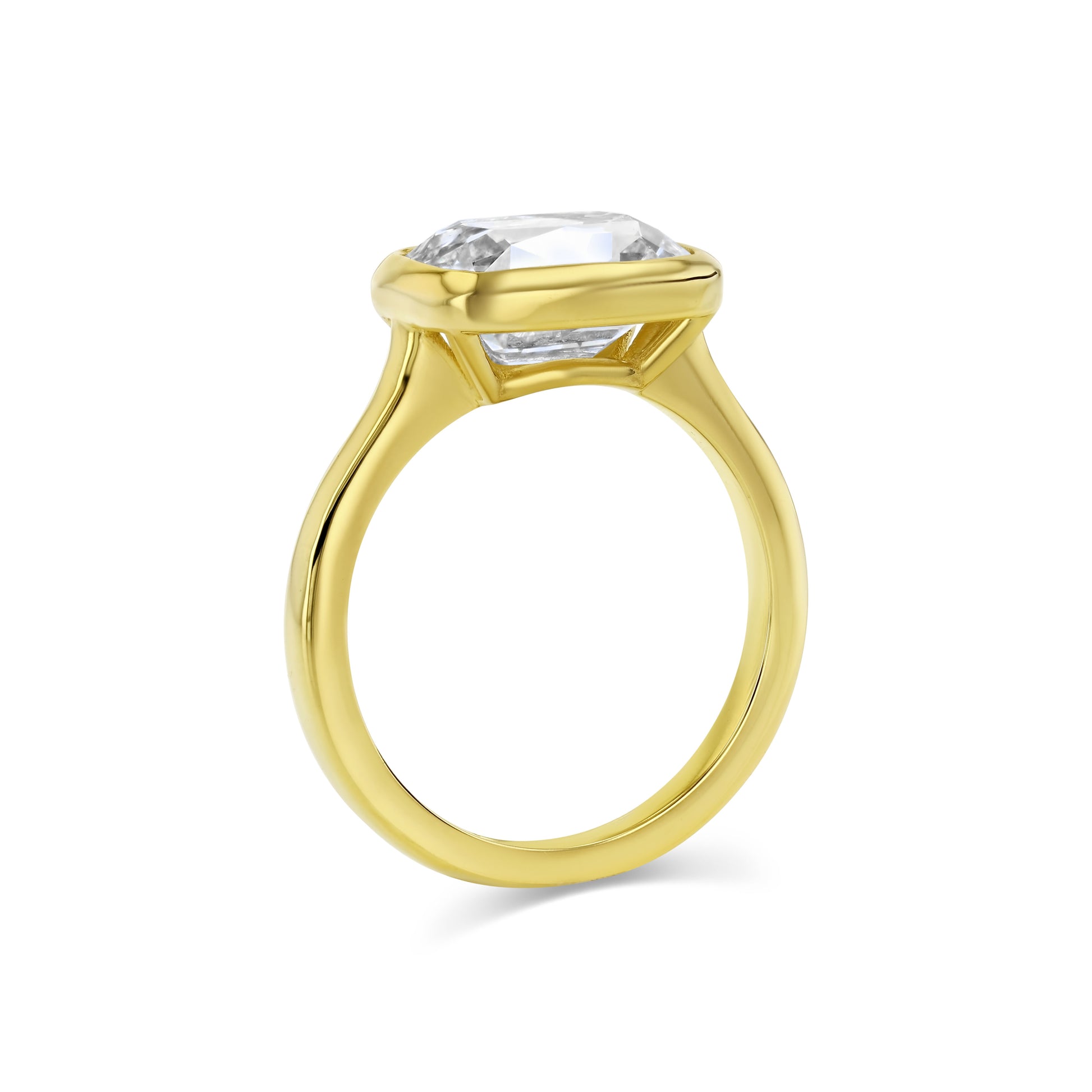 OLD MINE CUT LAB DIAMOND BEZEL RING