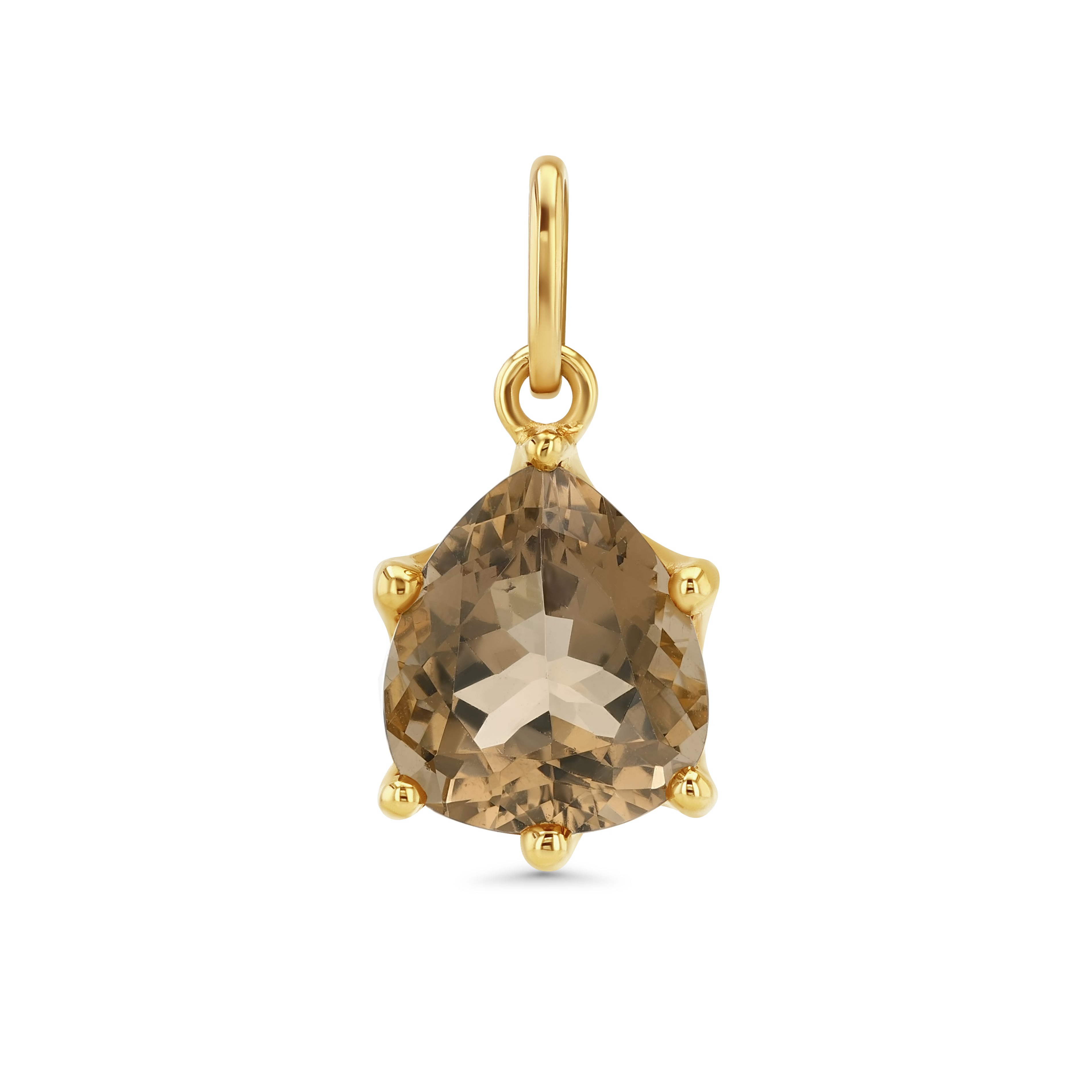 4.67CT SMOKY QUARTZ PRONG SET CHARM