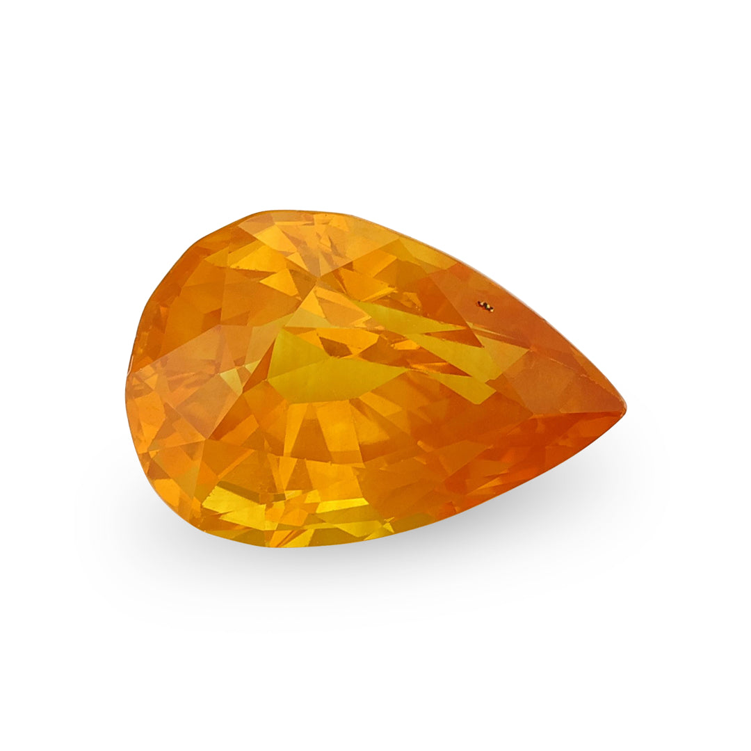 BESPOKE 5.21CT YELLOWISH-ORANGE PEAR SAPPHIRE