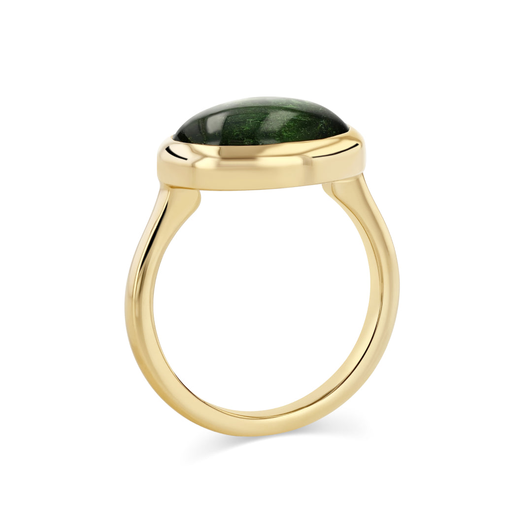 5.59ct Tourmaline Cabachon Bezel Ring