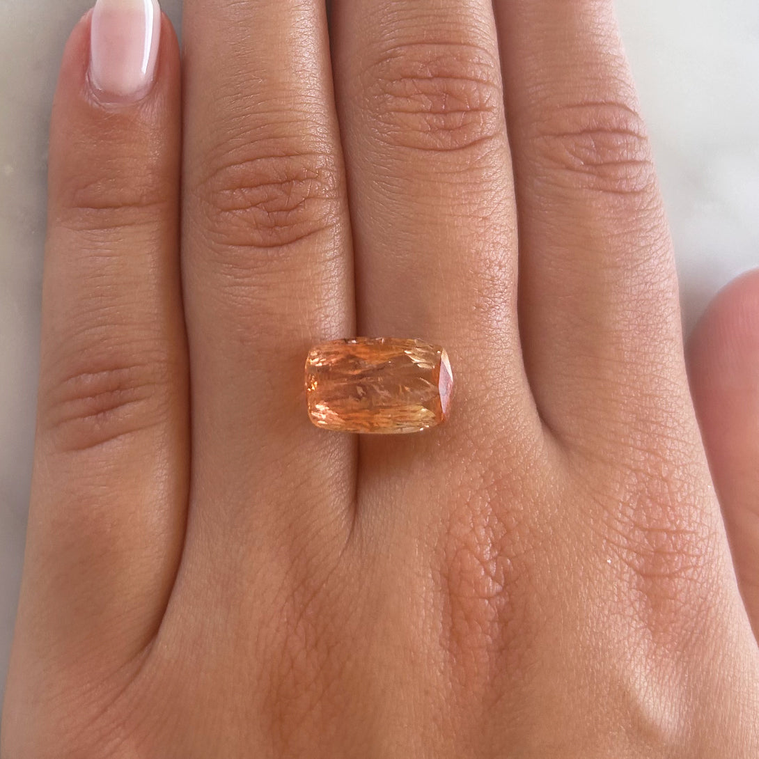 BESPOKE 6.31CT IMPERIAL TOPAZ RING
