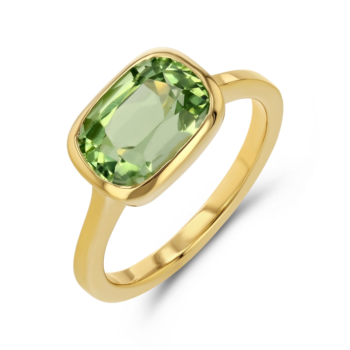 PERIDOT BEZEL SET SOLITAIRE RING