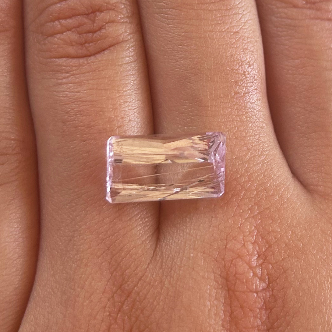 BESPOKE 7.13CT RUTILATED KUNZITE RING