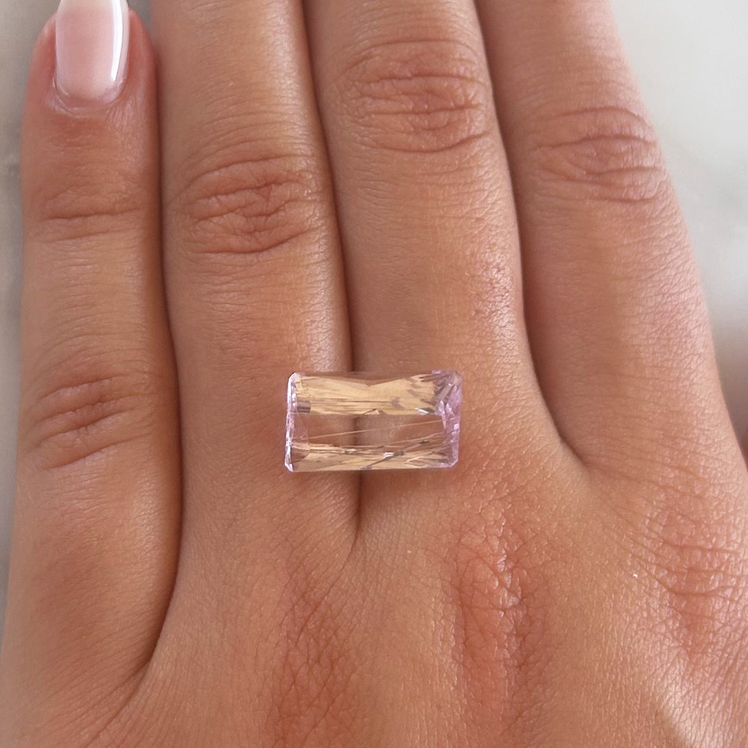 BESPOKE 7.13CT RUTILATED KUNZITE RING