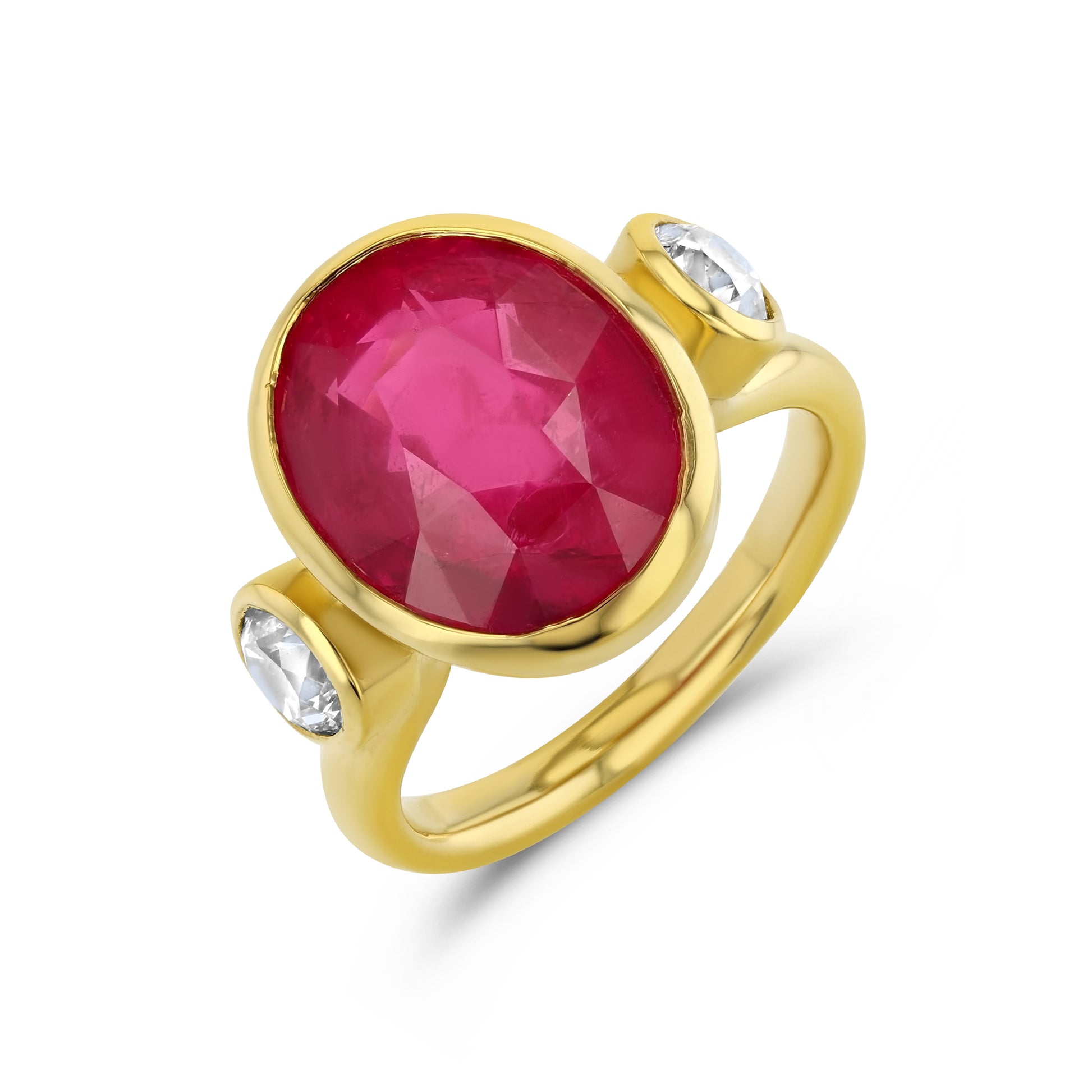 9.10ct Vibrant Pink Mahenge Spinel and Diamond Ring