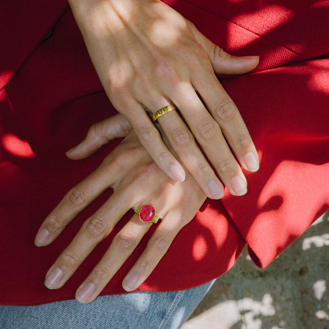 9.10ct Vibrant Pink Mahenge Spinel and Diamond Ring
