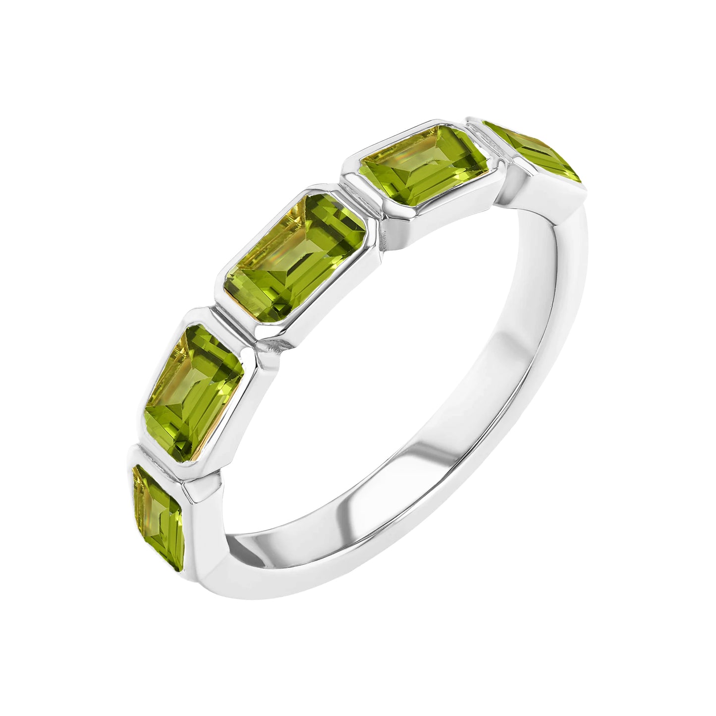 Emerald Cut Bezel Set Band