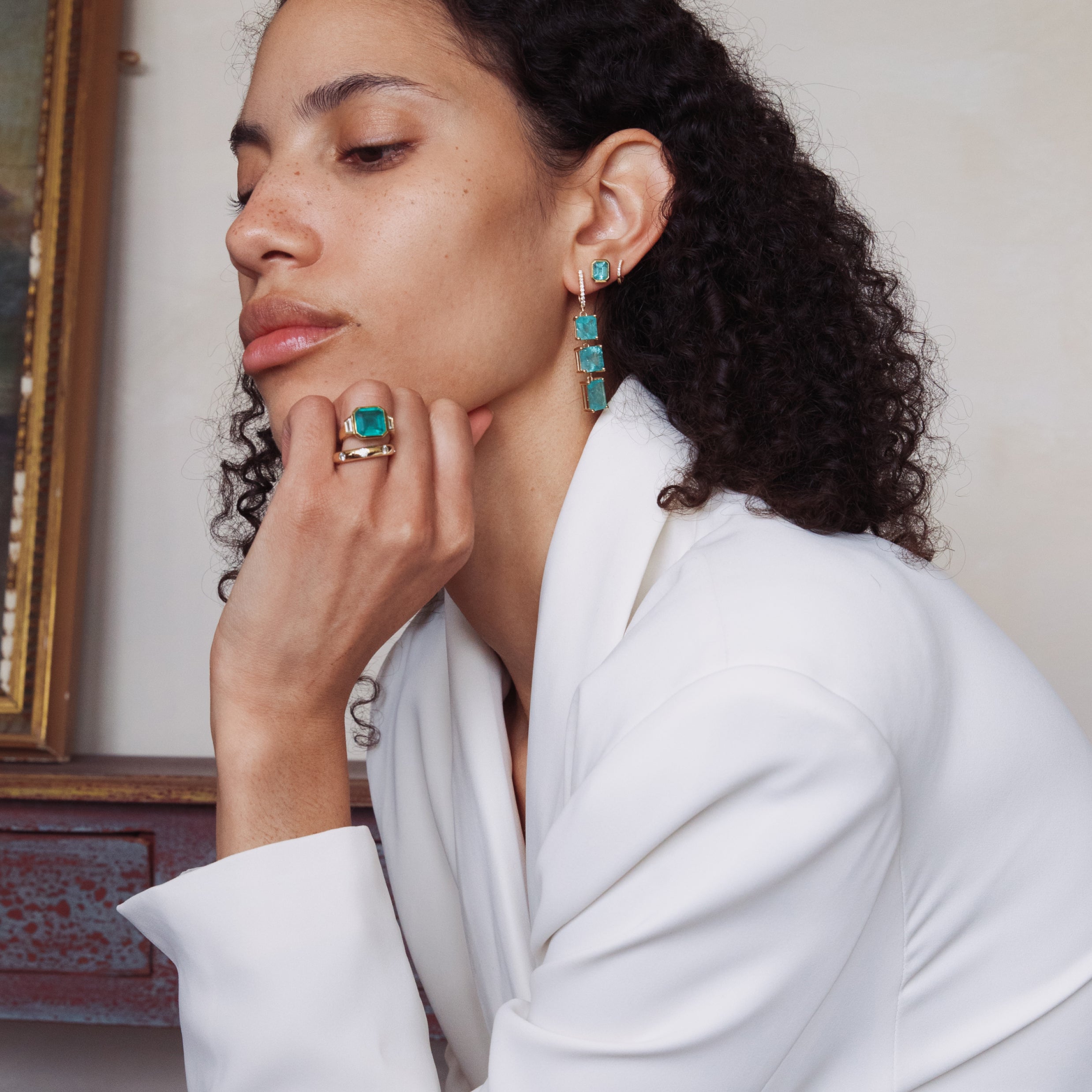 Emerald Cascade Earrings