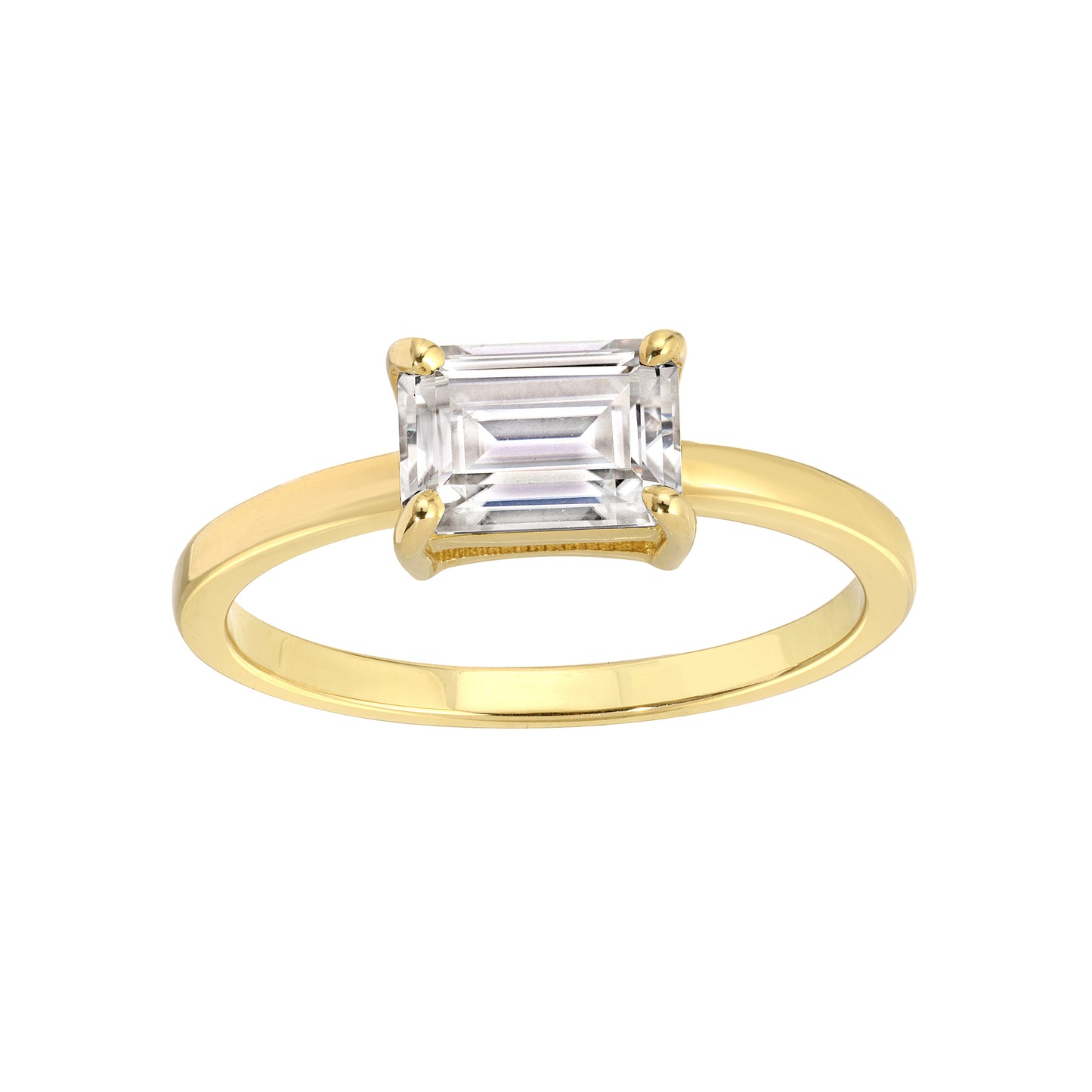 East West Emerald Cut Ring