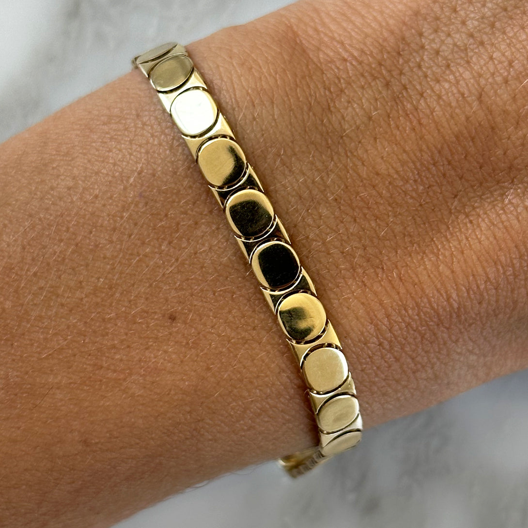 FANCY ITALIAN GOLD DISC BRACELET