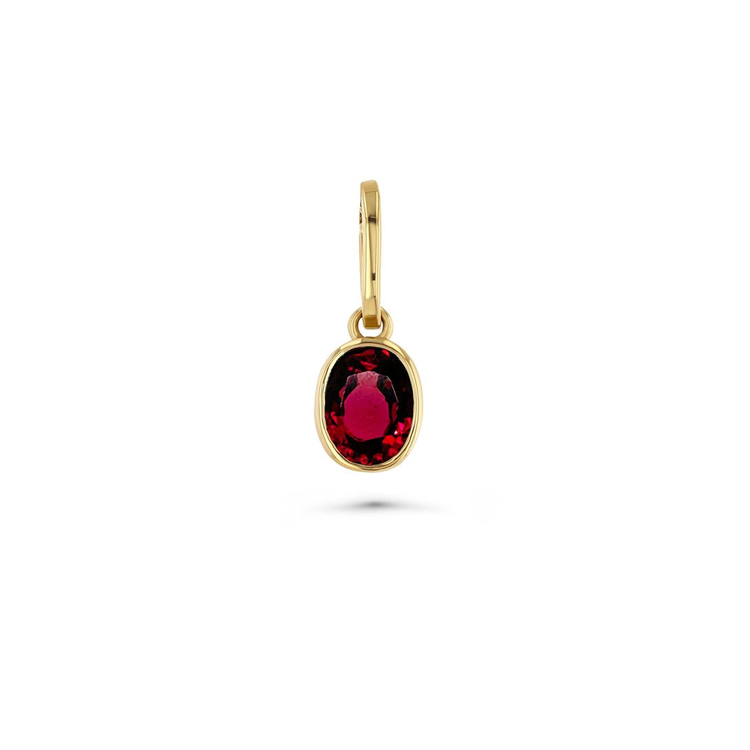 Garnet Oval Charm