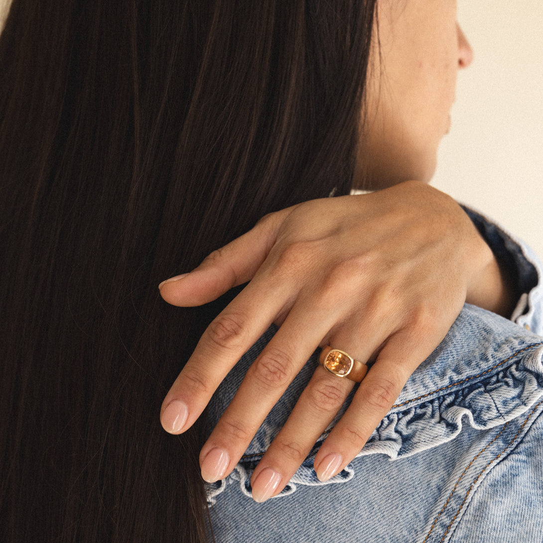 4.14CT CANADIAN GROSSULAR GARNET DUNE RING