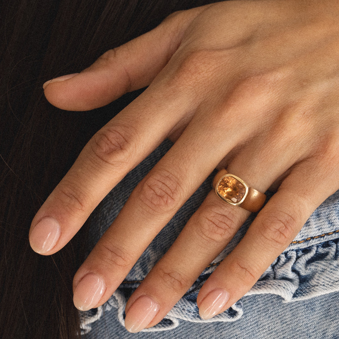 4.14CT CANADIAN GROSSULAR GARNET DUNE RING