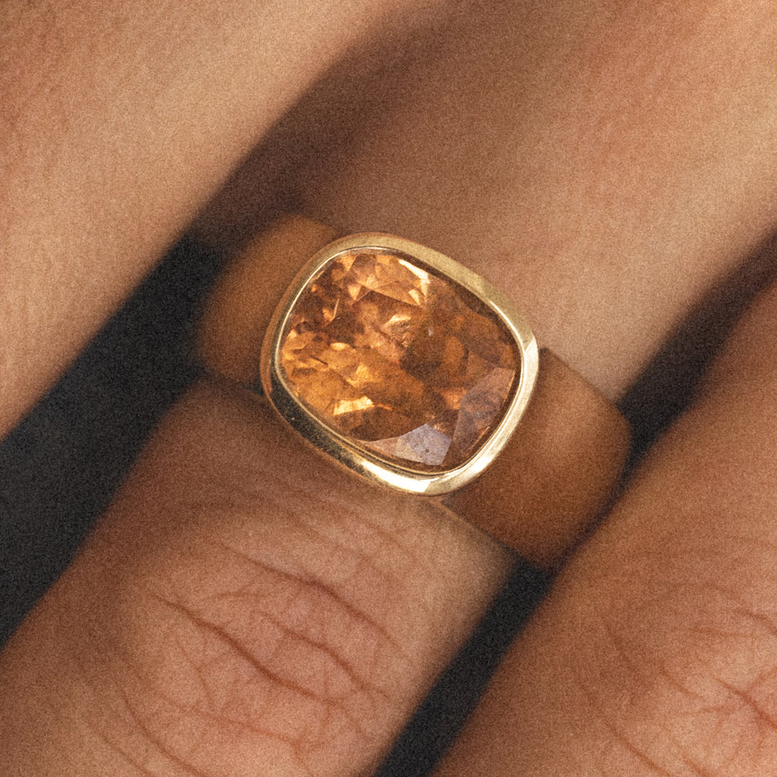 4.14CT CANADIAN GROSSULAR GARNET DUNE RING