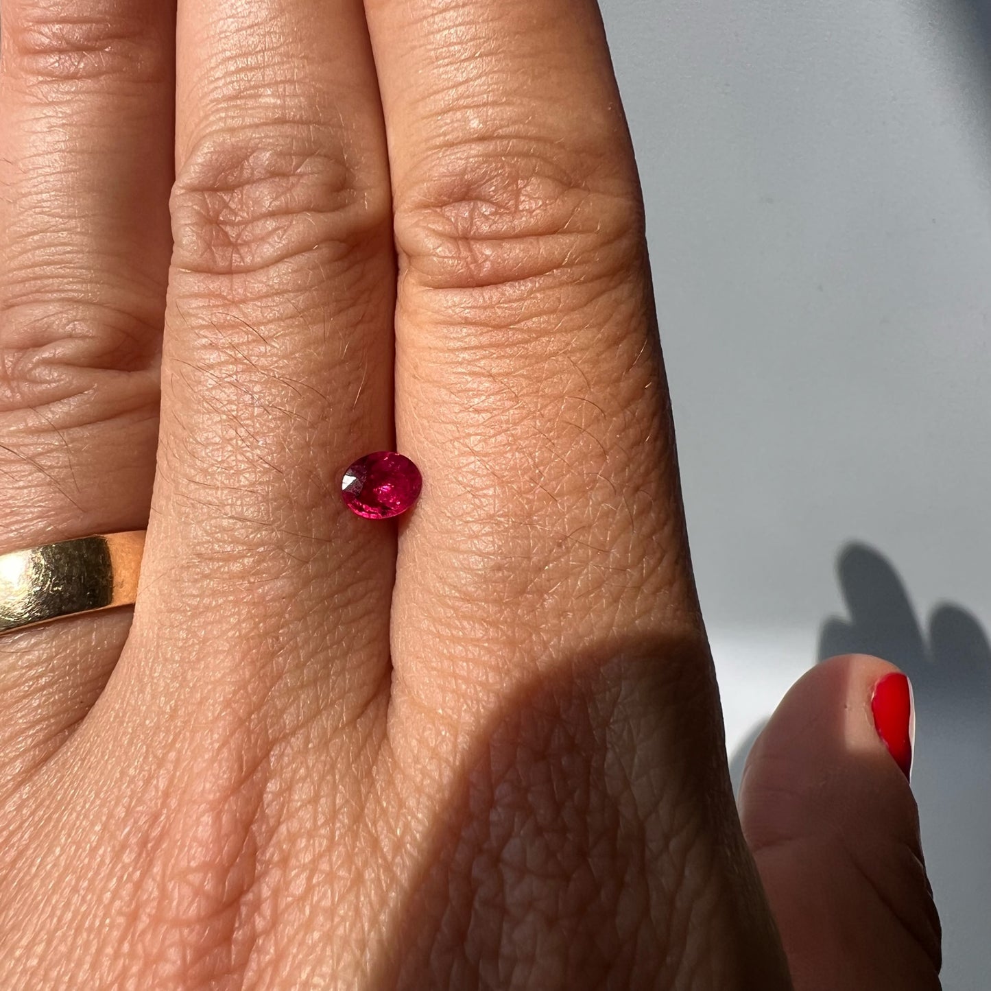 BESPOKE 0.53CT MINI OVAL RUBY RING