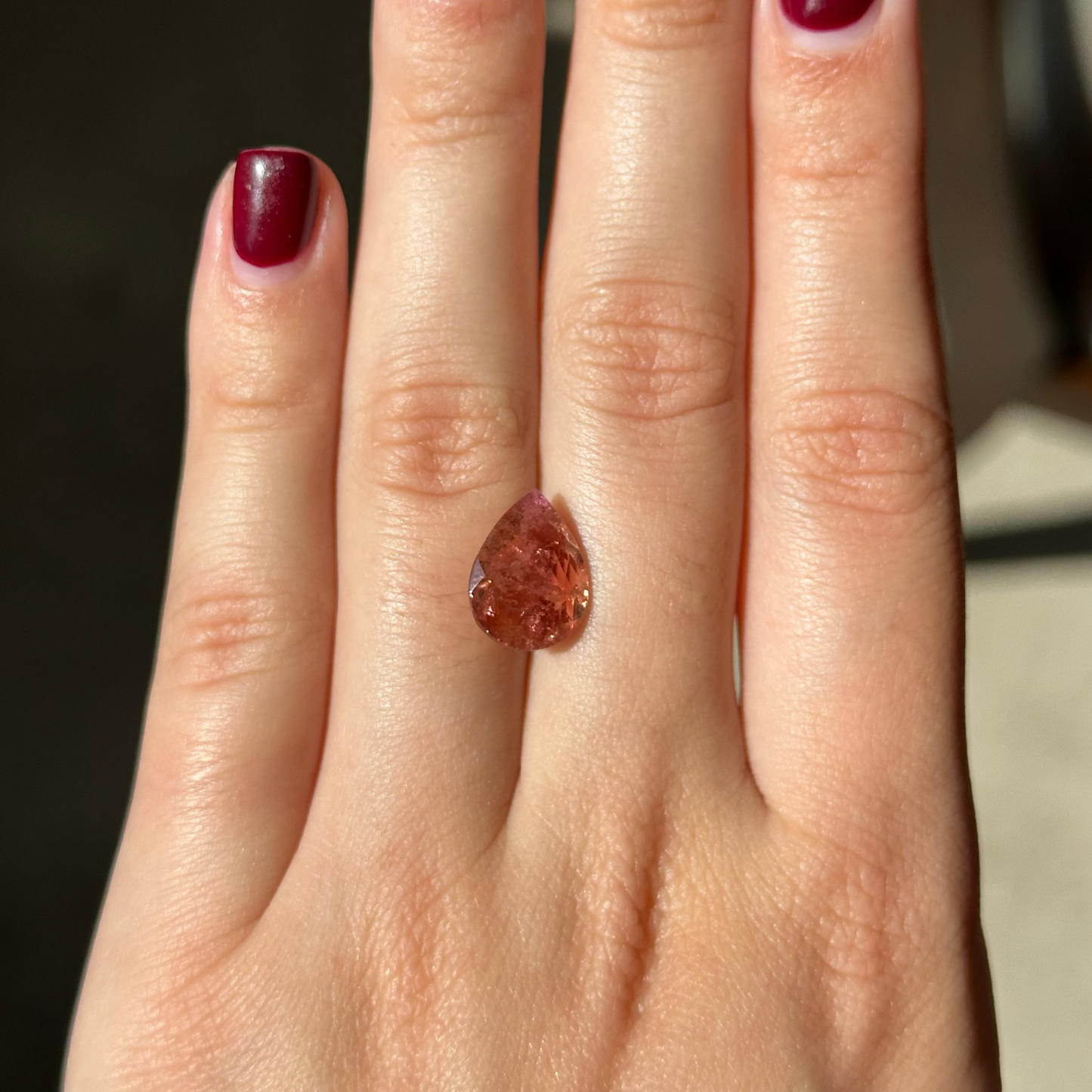 Bespoke 3.56ct Orange Pear Tourmaline