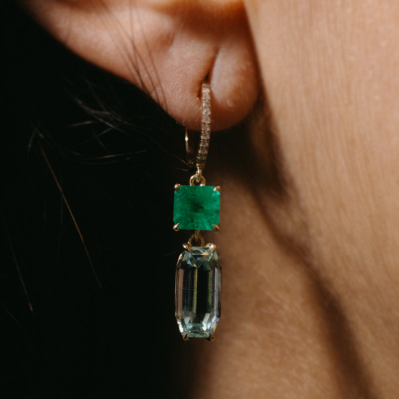 Muzo Emerald & Mint Beryl Drops