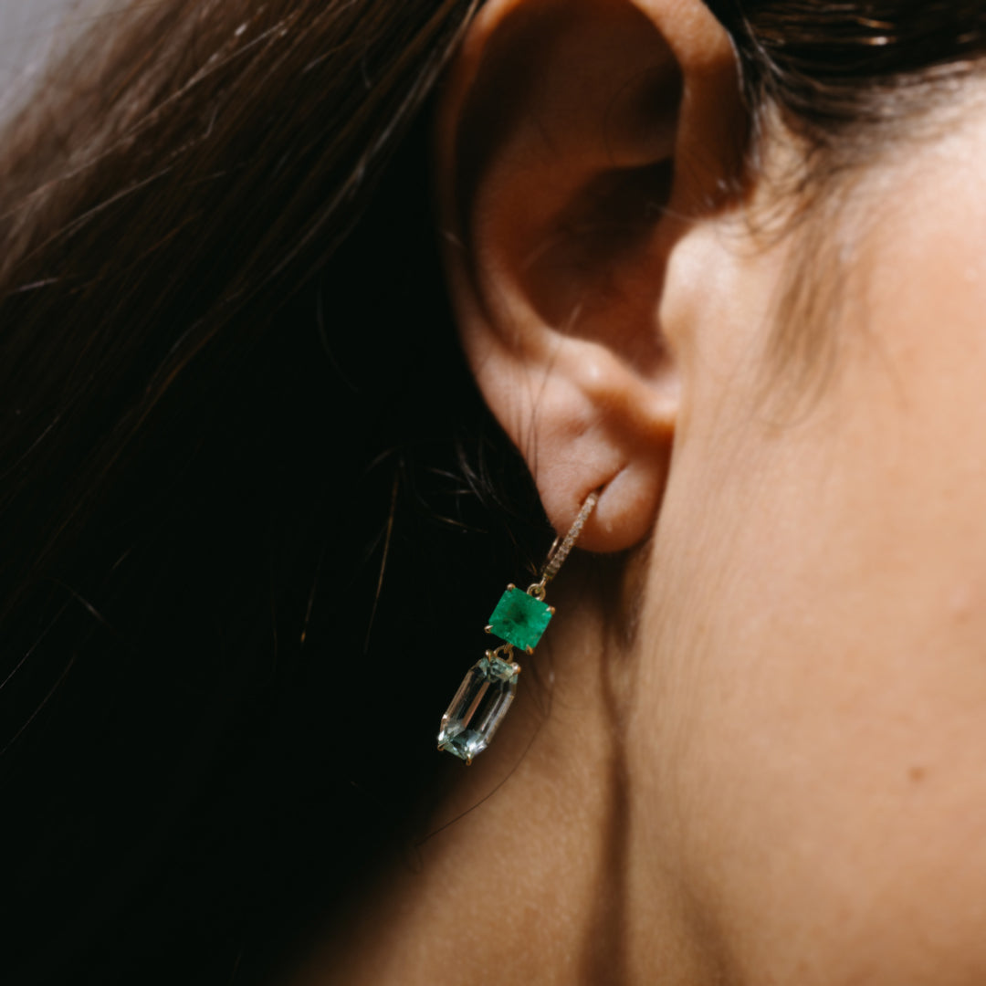 Muzo Emerald & Mint Beryl Drops