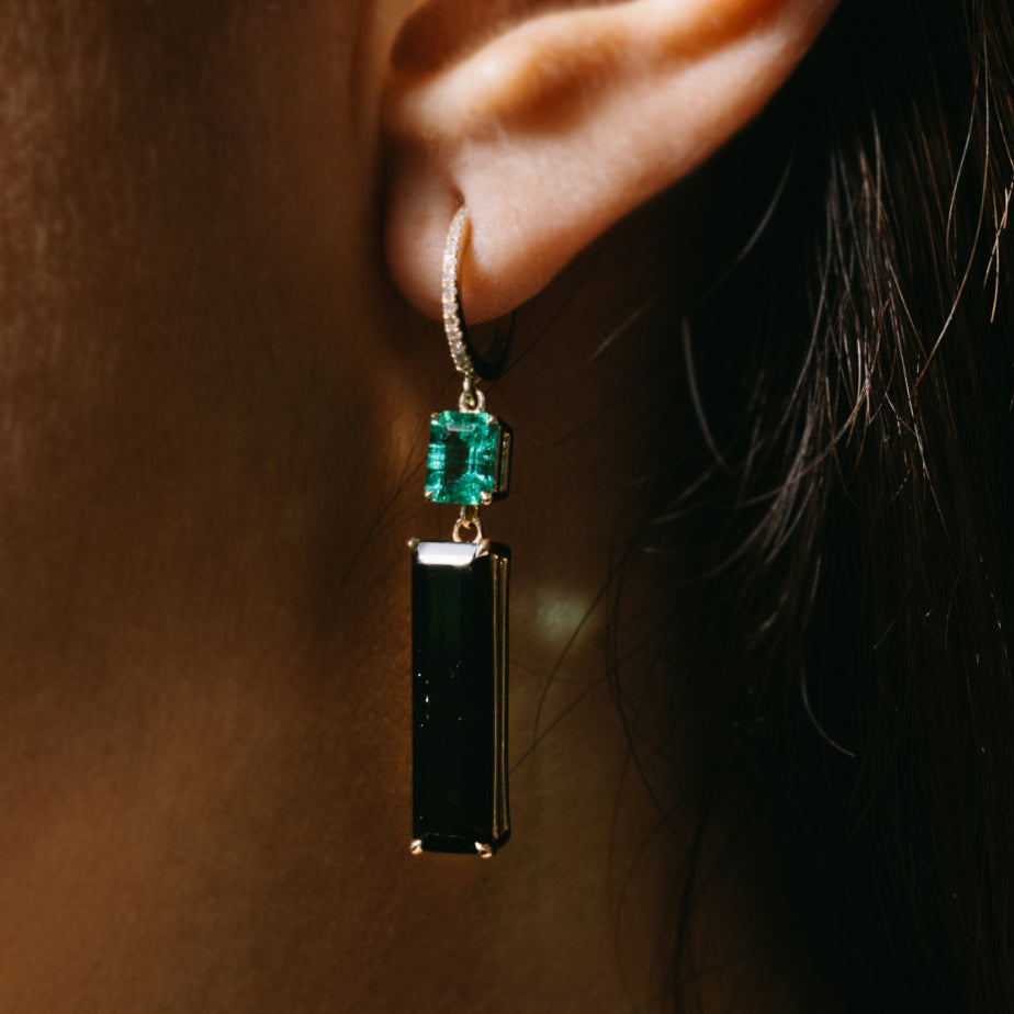 Muzo Emerald & Tourmaline Drops