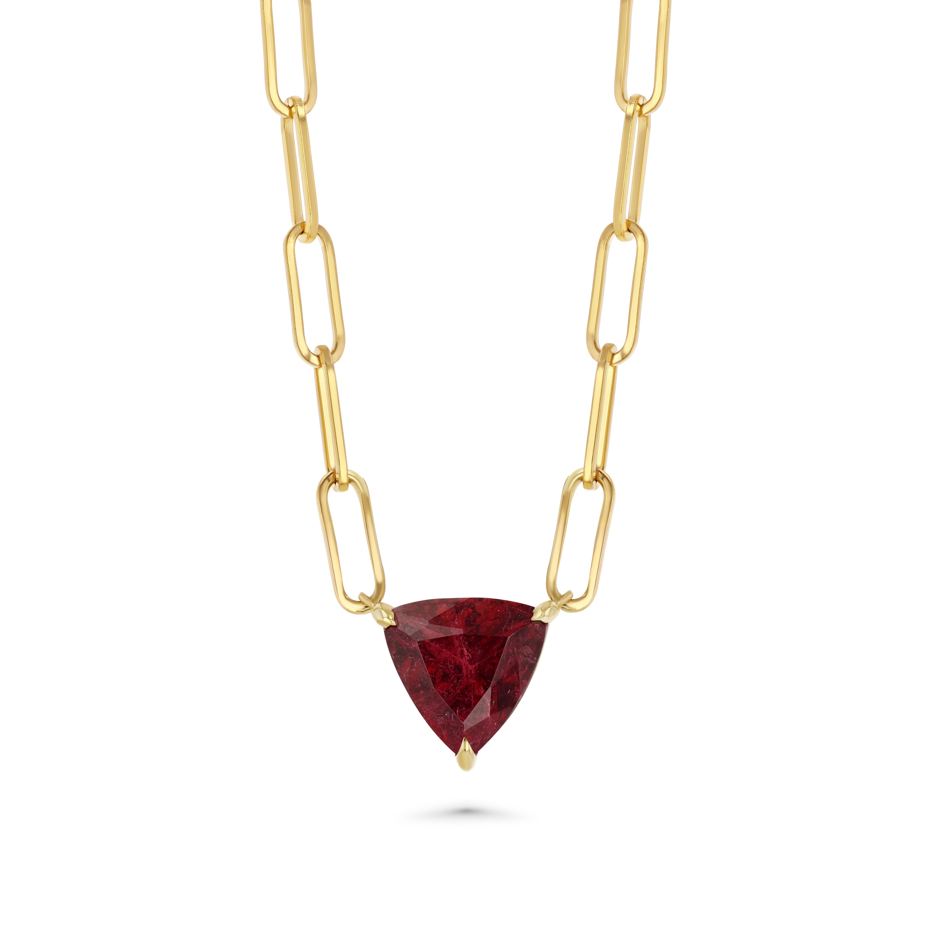 2.70CT PINK TOURMALINE TRILLION NECKLACE