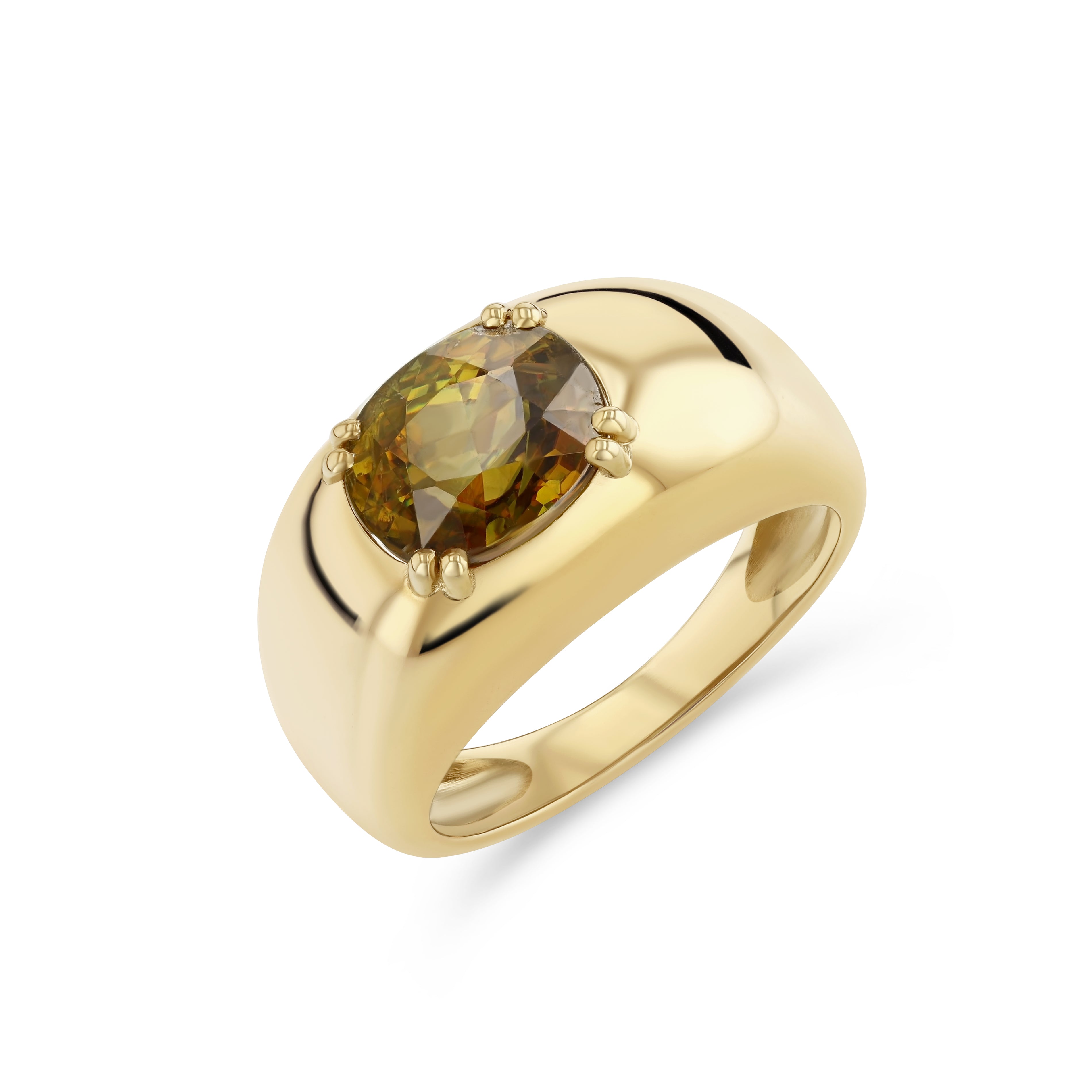 7.99CT SPHENE DOUBLE PRONG CLOUD RING