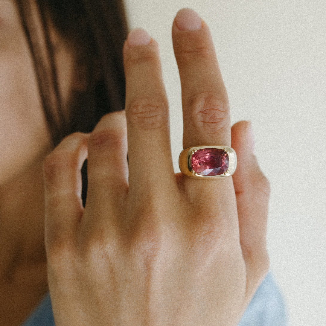 RASPBERRY PINK TOURMALINE CLOUD RING