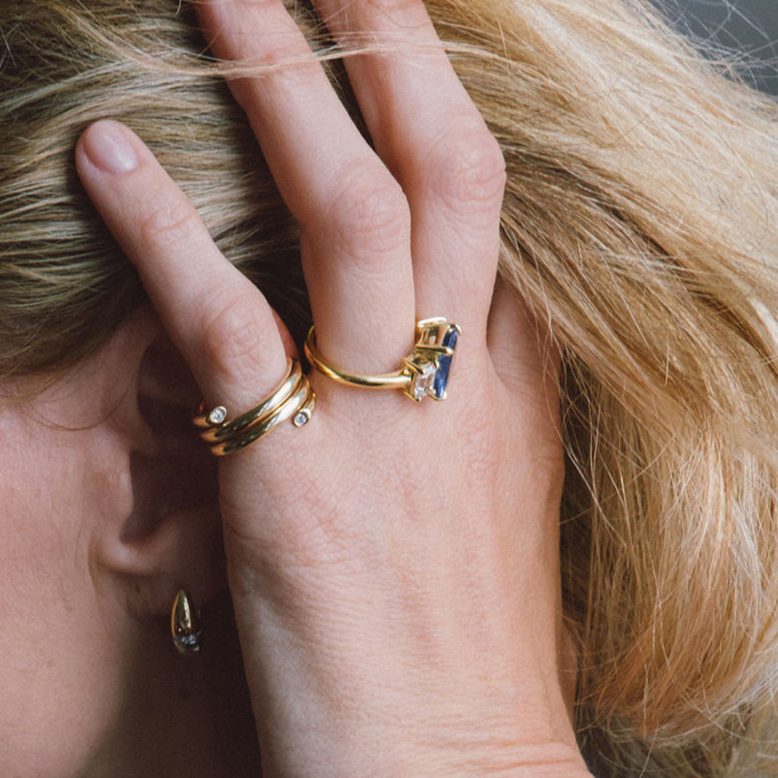 3.62ct Sapphire & Diamond Three Stone Ring