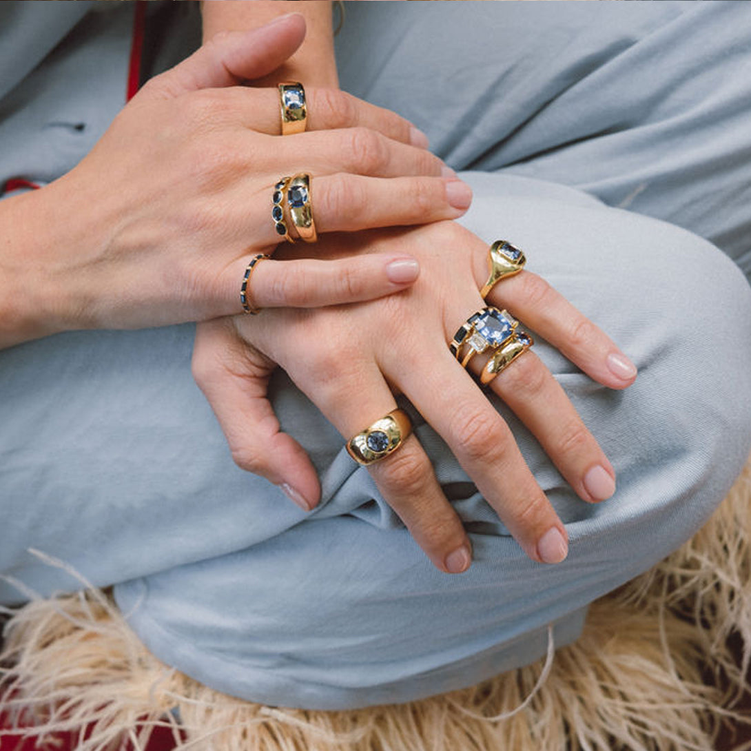 3.62ct Sapphire & Diamond Three Stone Ring