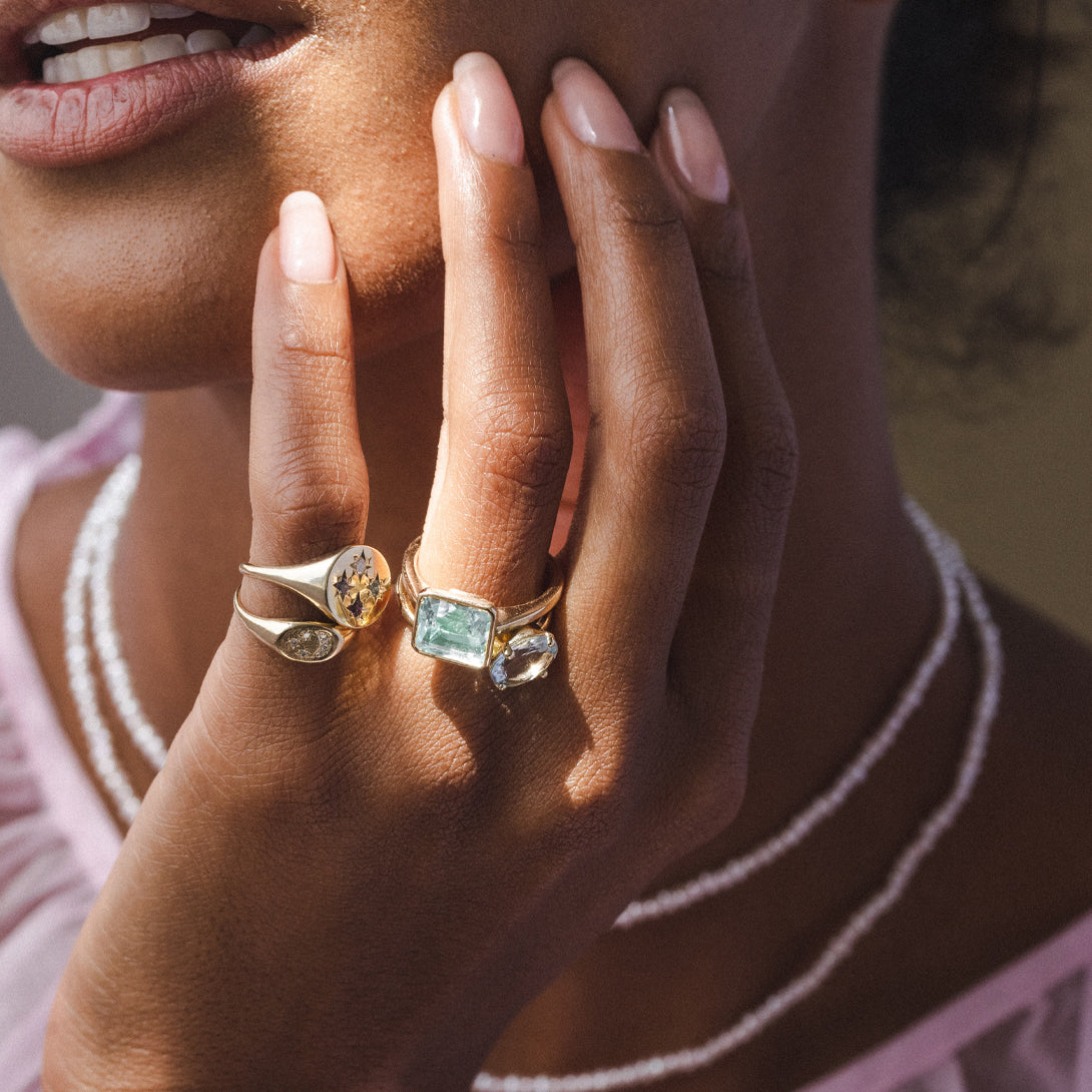 AQUAMARINE JULIA BIRTHSTONE RING